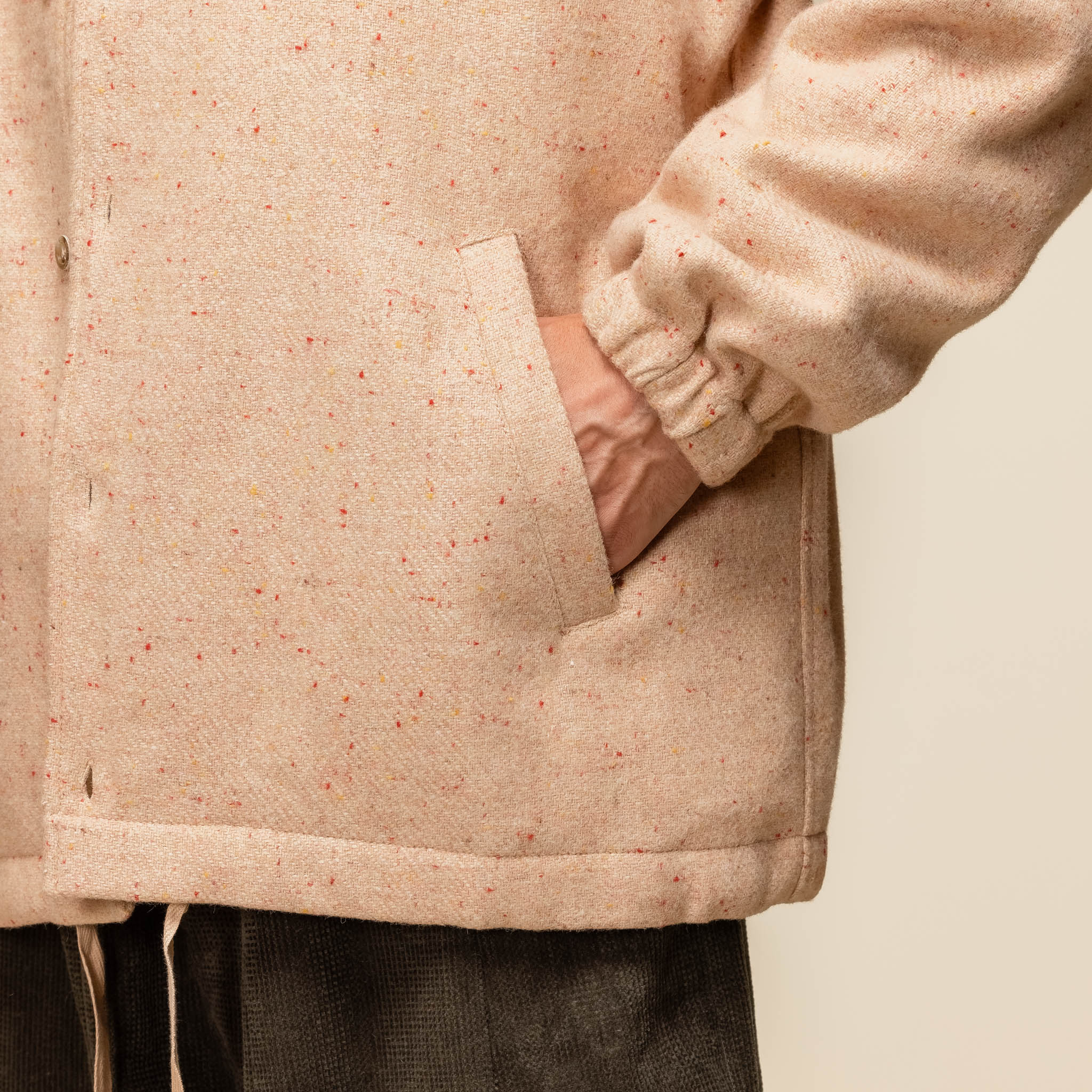 Merely Made - Premium Colour Nap Tweed Coach Jacket - Nap Beige