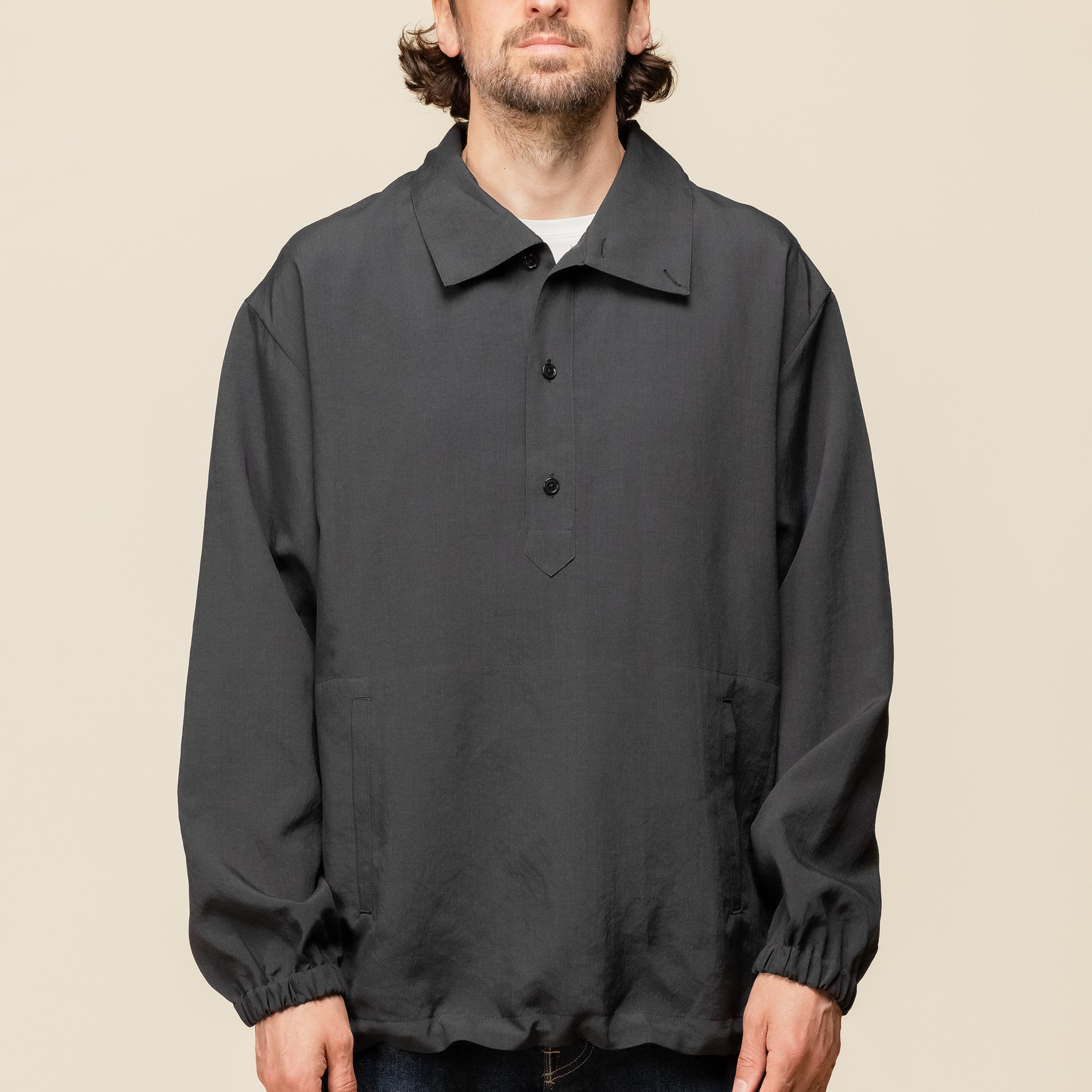 BL06241OS Still by Hand - Pullover Anorak Jacket - Ink Black