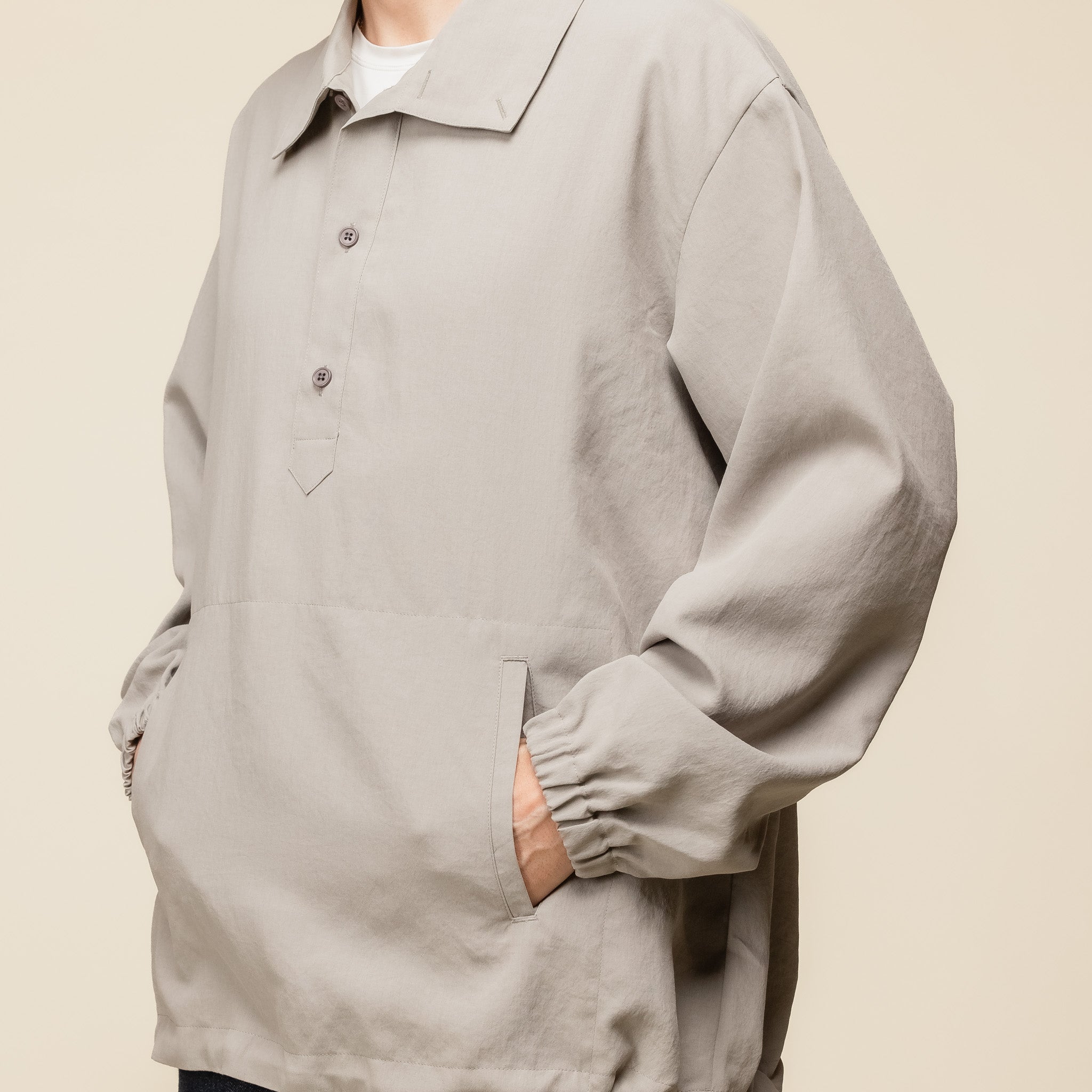 BL06241OS Still by Hand - Pullover Anorak Jacket - Greige