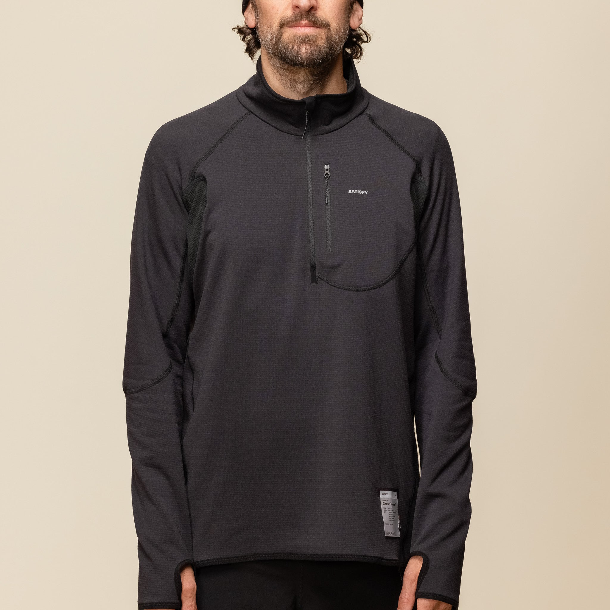 Satisfy Running - Ghostfleece™ 1/2 Zip Sweater - Black