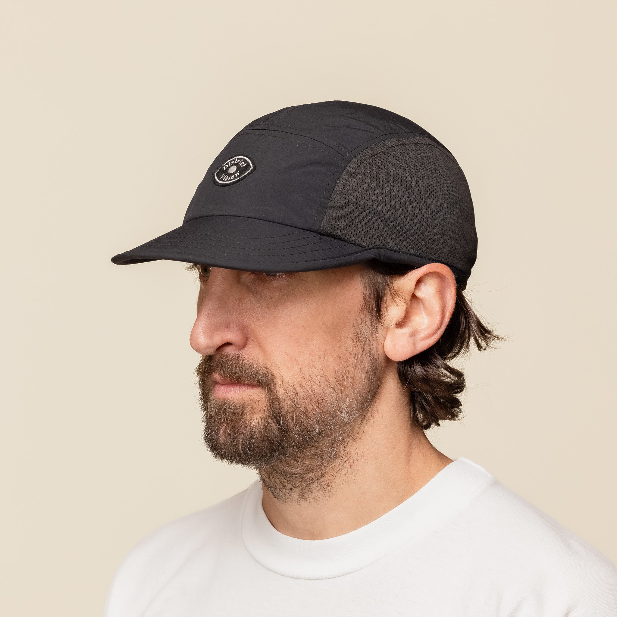 District Vision - Performance Panelled Mesh Run Hat - Black