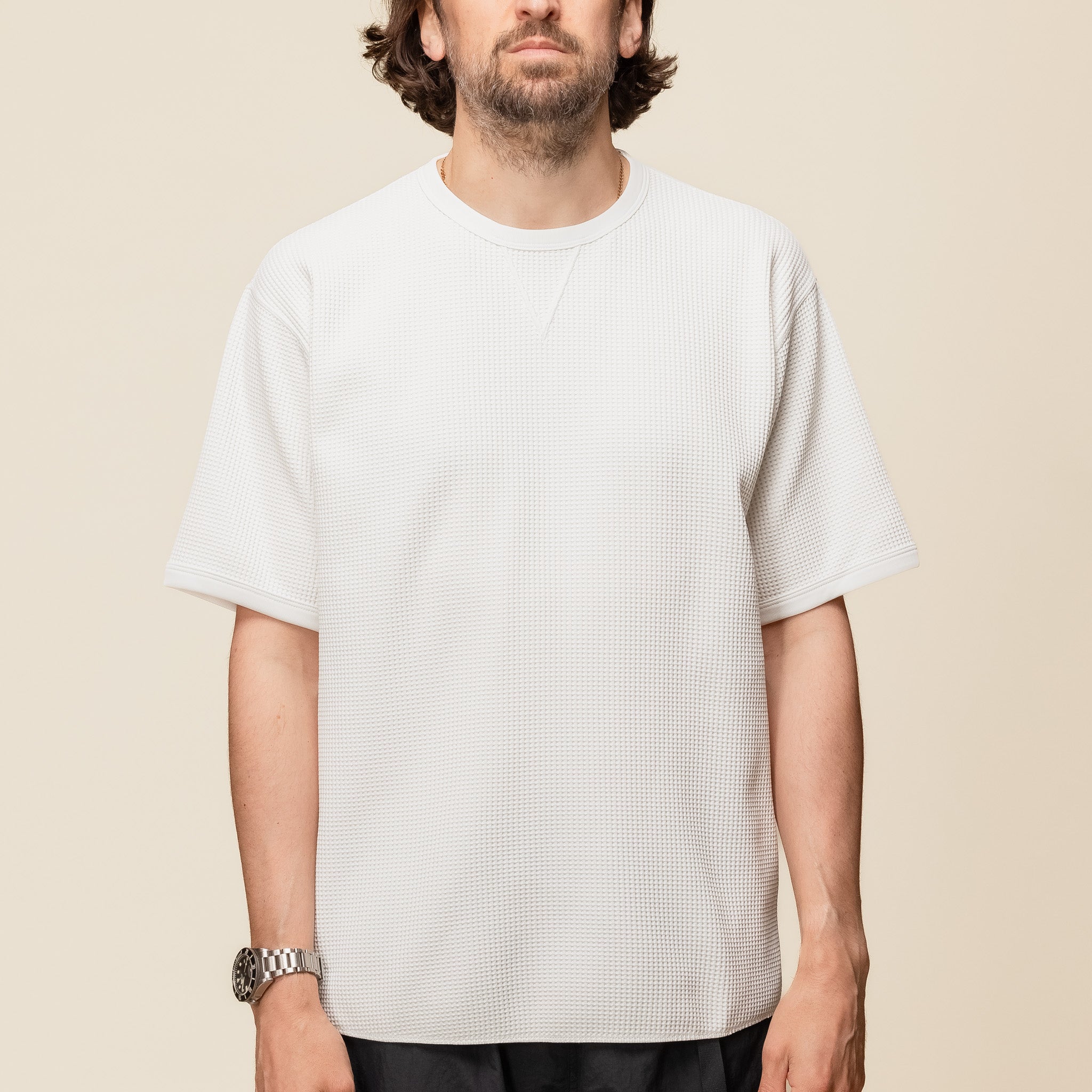 GM64104 Goldwin - Waffle Light Gusset T-Shirt - White "Goldwin official website"