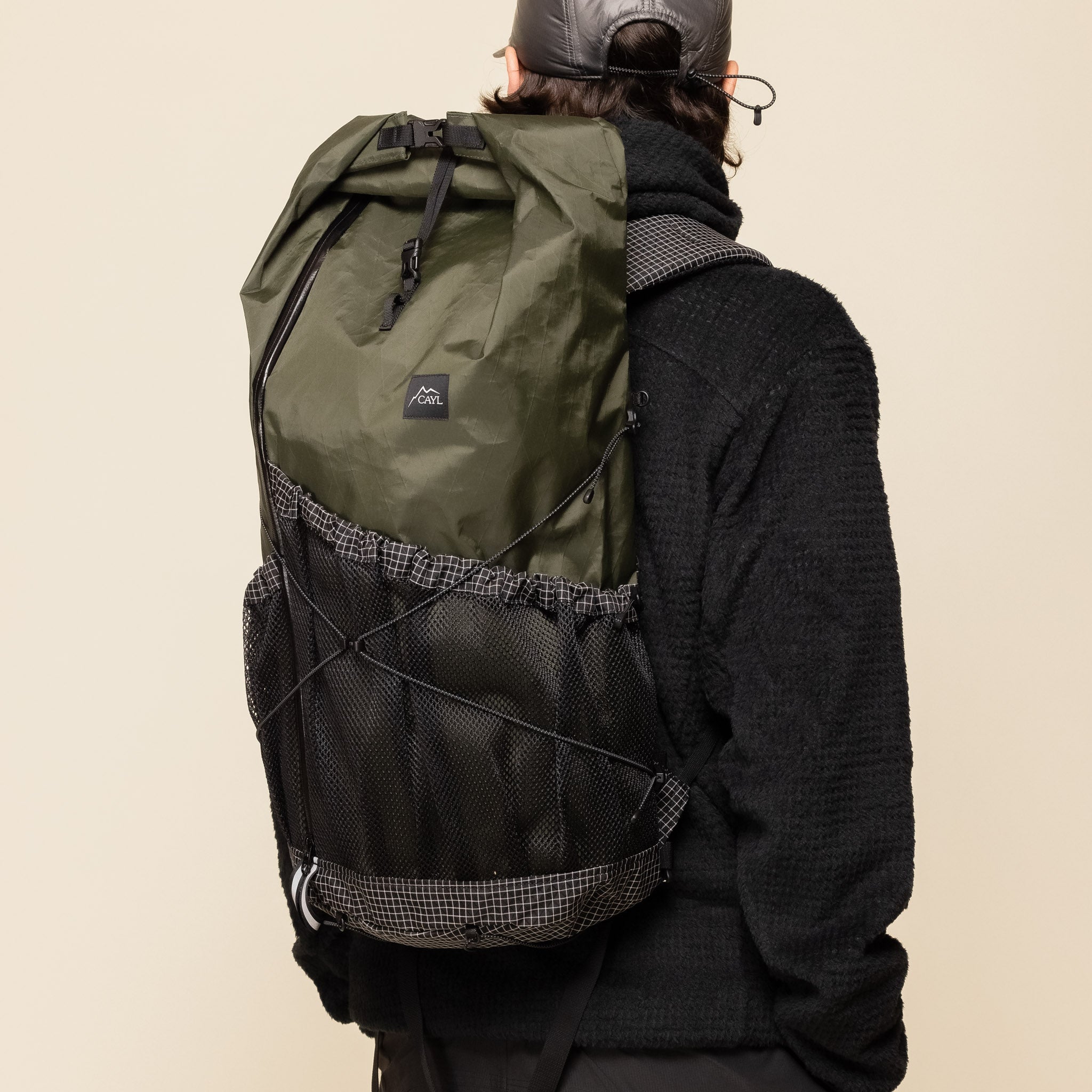 CAYL "Climb As You Love" - Mari Roll Top Backpack - Olive X-Pac "cayl stockists" "cayl backpack" "climb as you love"