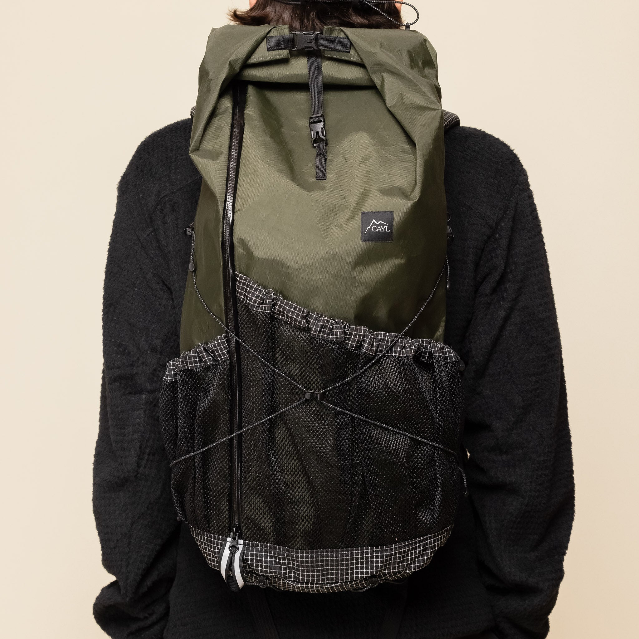 CAYL "Climb As You Love" - Mari Roll Top Backpack - Olive X-Pac "cayl stockists" "cayl backpack" "climb as you love"