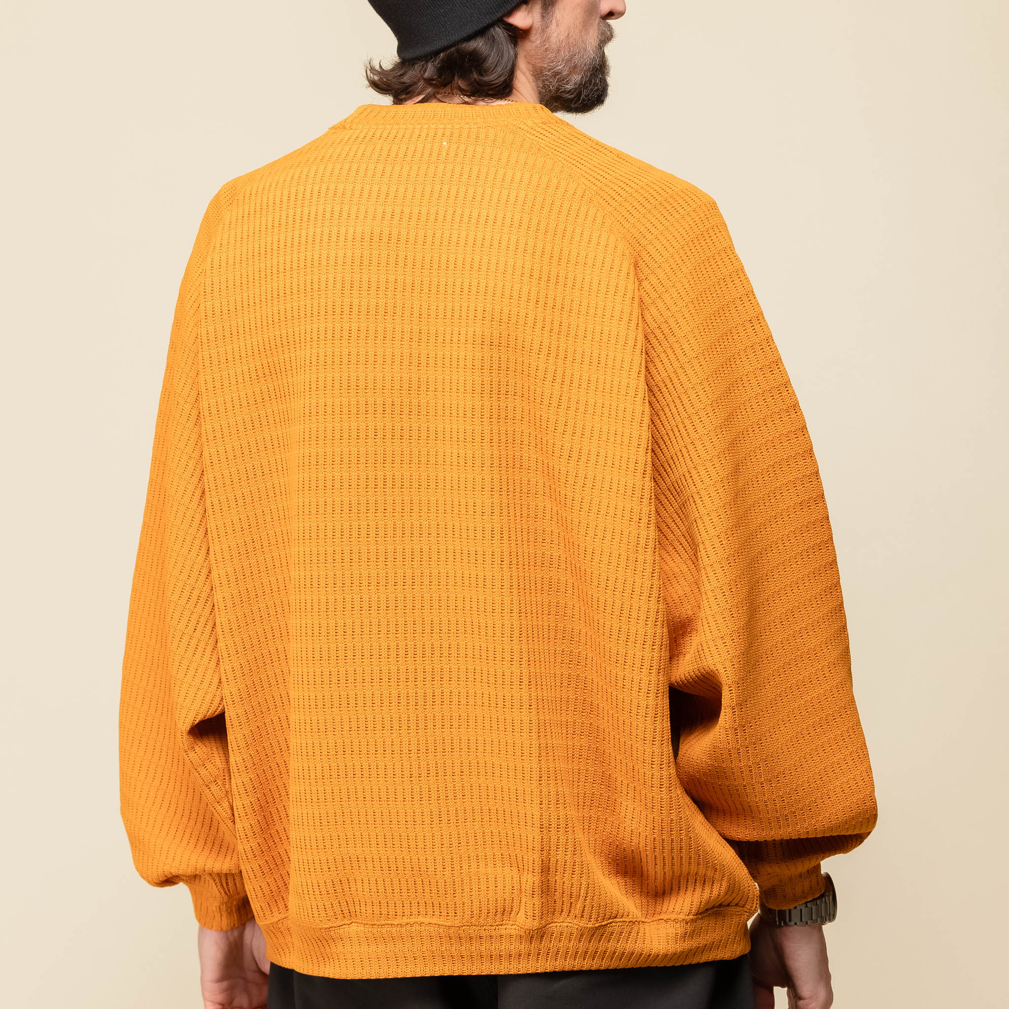 Tightbooth - Mystery Gauge Crew Knit Sweater - Mustard "tightbooth stockists" "tightbooth Japan"