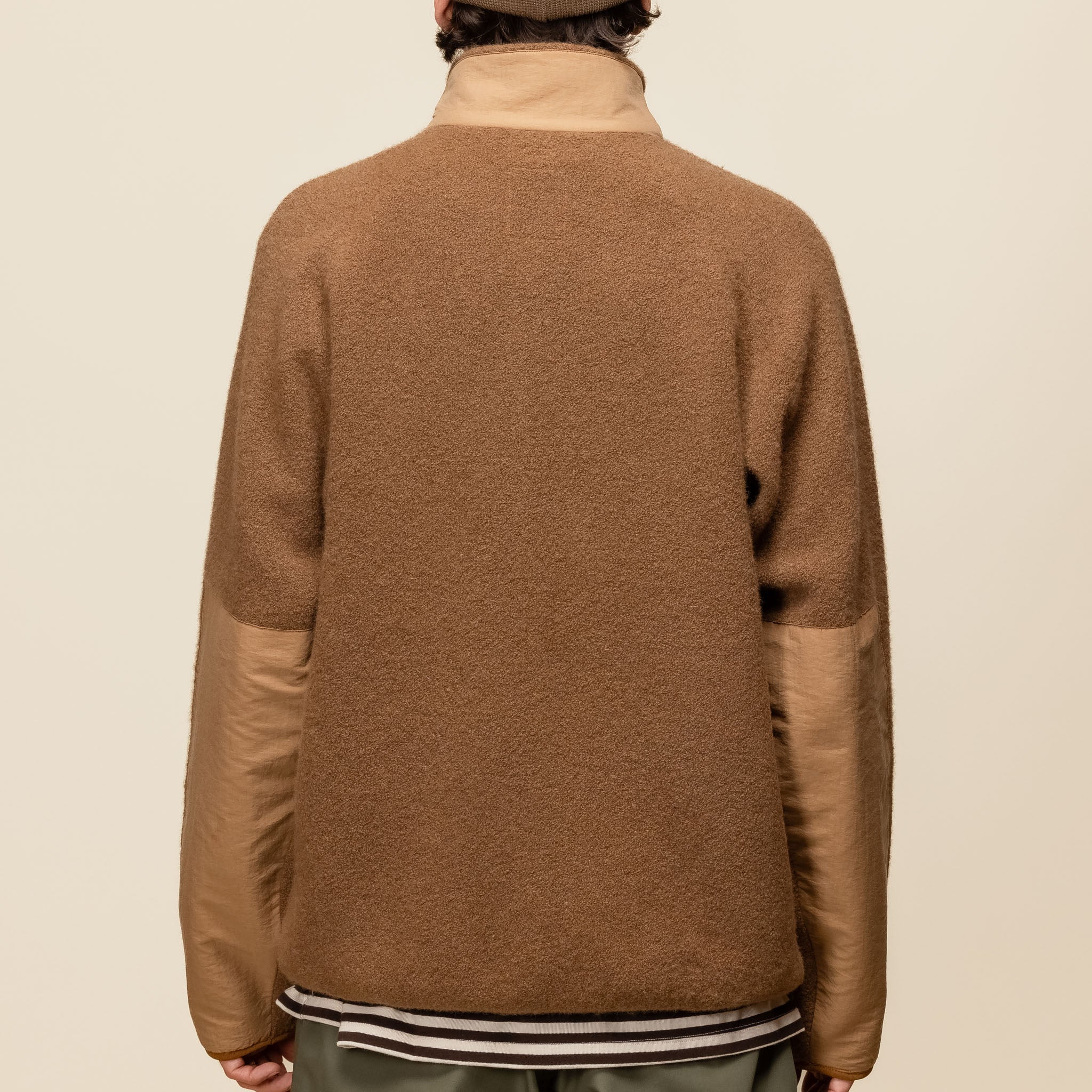 Nanamica - Boiled Wool Zip Up Sweater - Light Brown S24FJ031E