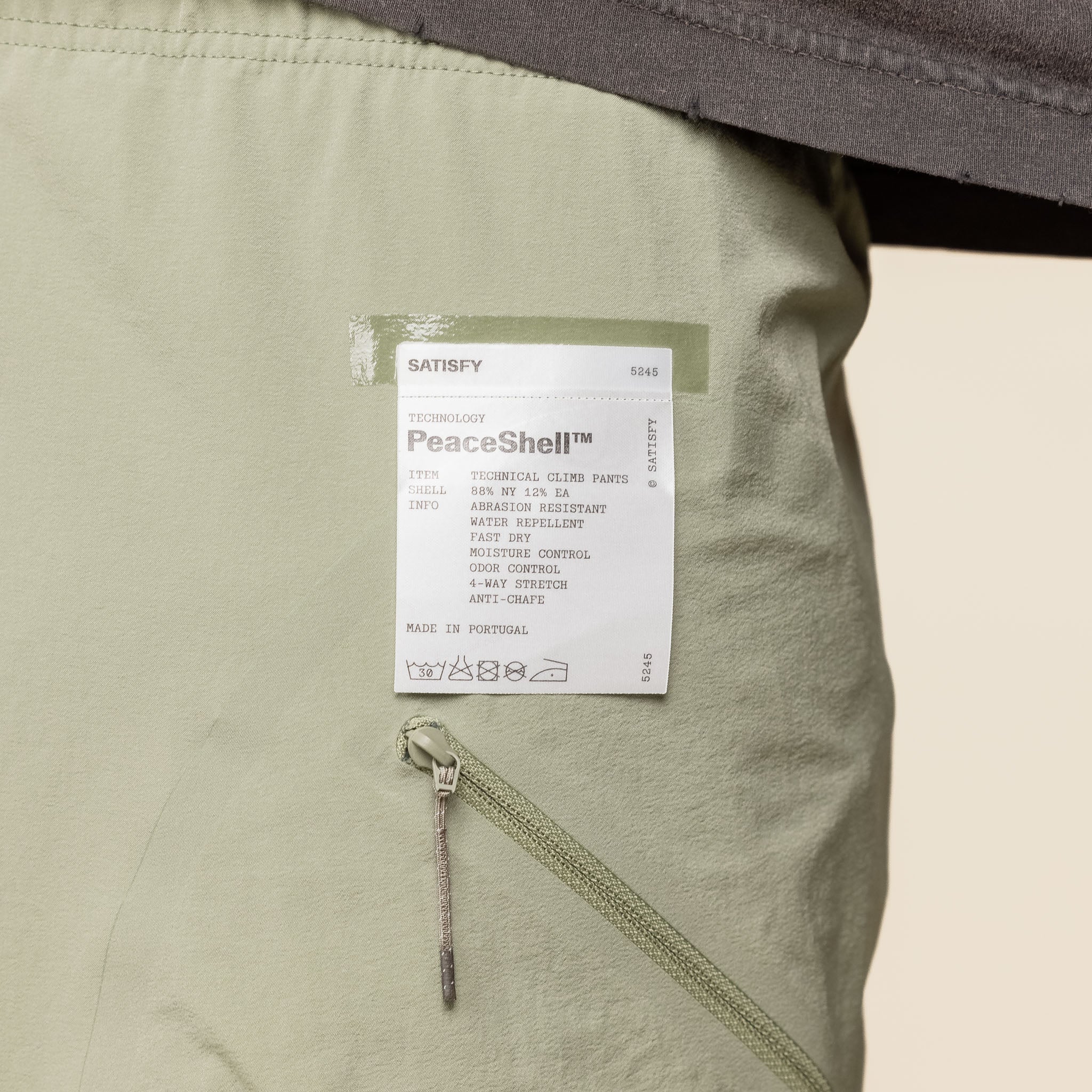 5245-OG-CO Satisfy Running - PeaceShell™ Climbing Pants - Oil Green "satisfy running stockists"