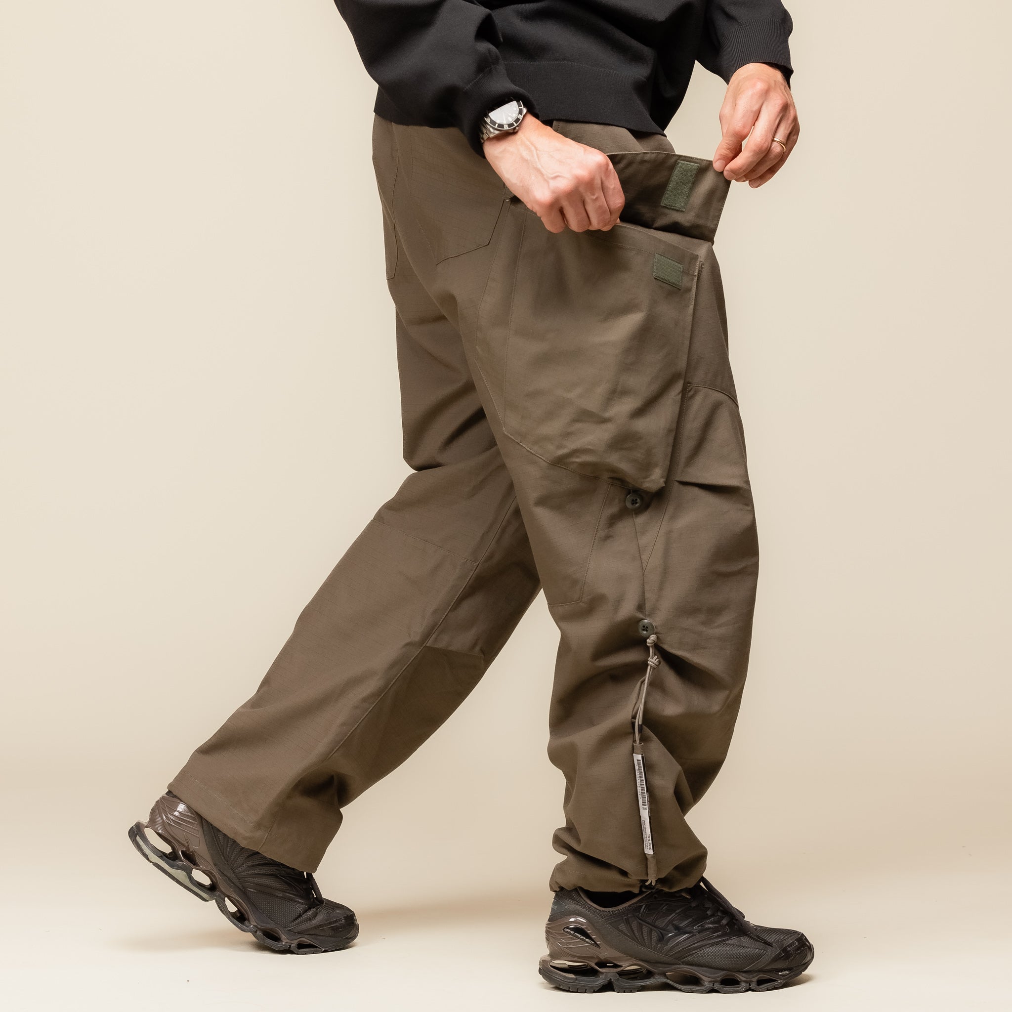 Poliquant - Changing Length Cargo Wide Pants - Khaki