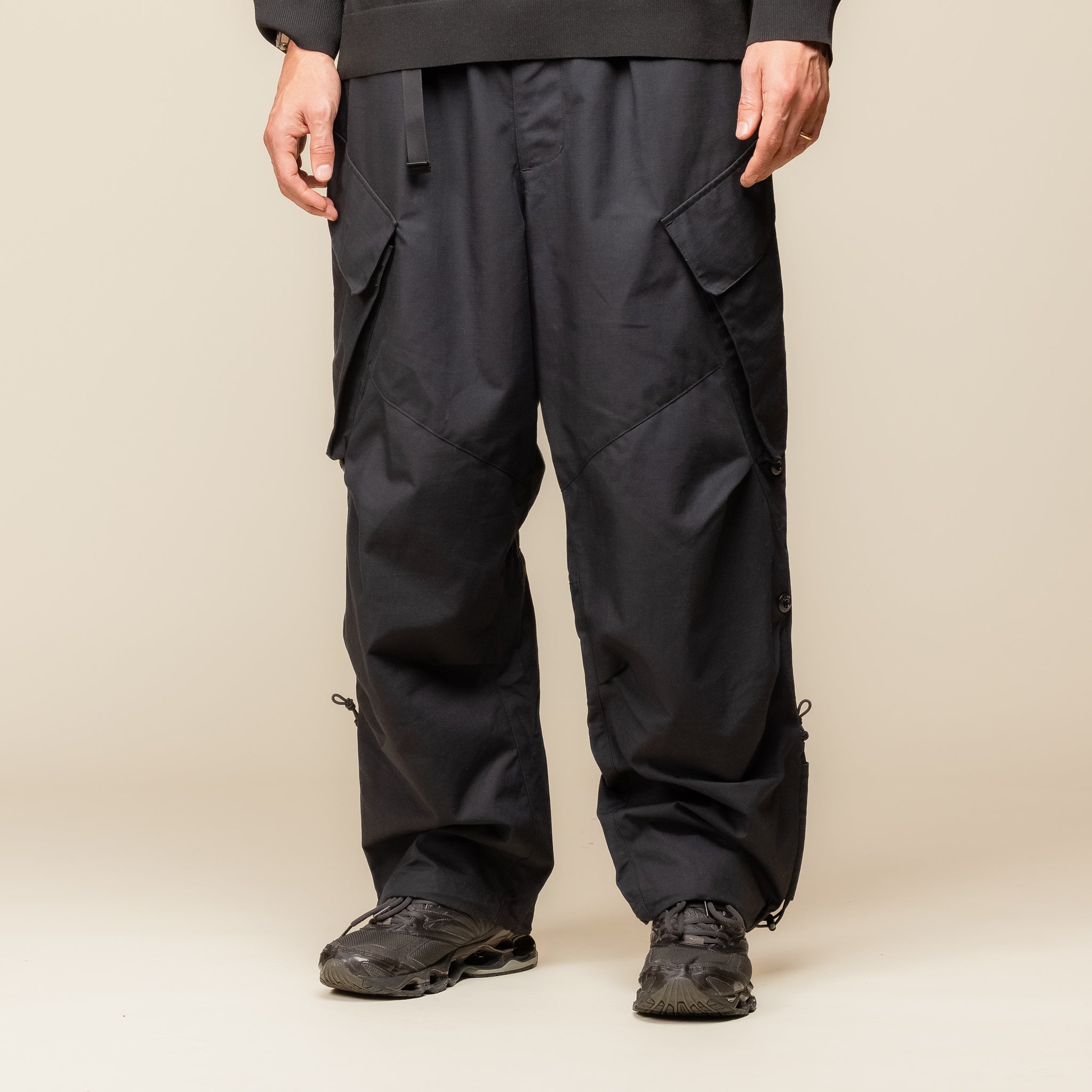 Poliquant - Changing Length Cargo Wide Pants - Black