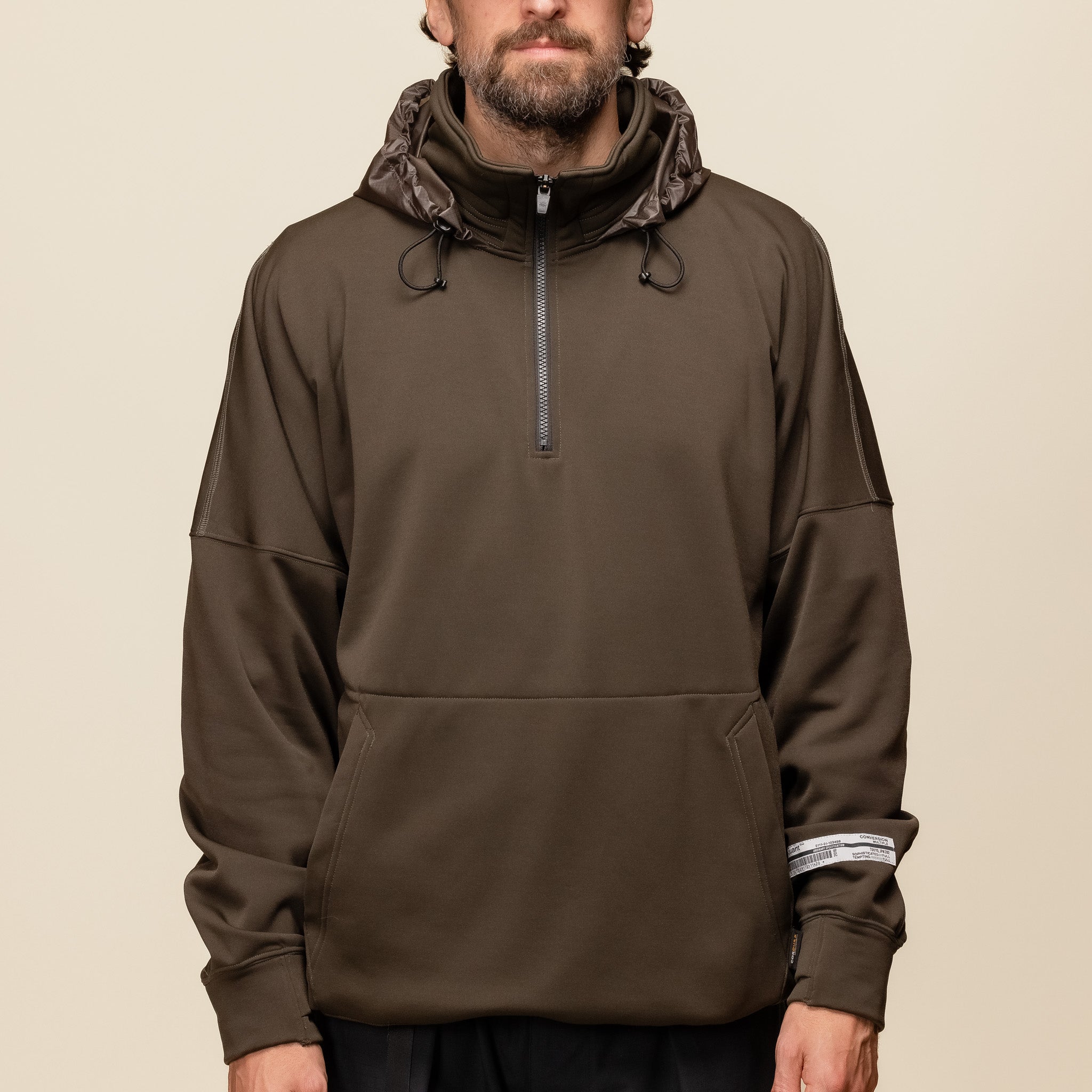 Poliquant - Fleece Hooded Pullover - Olive