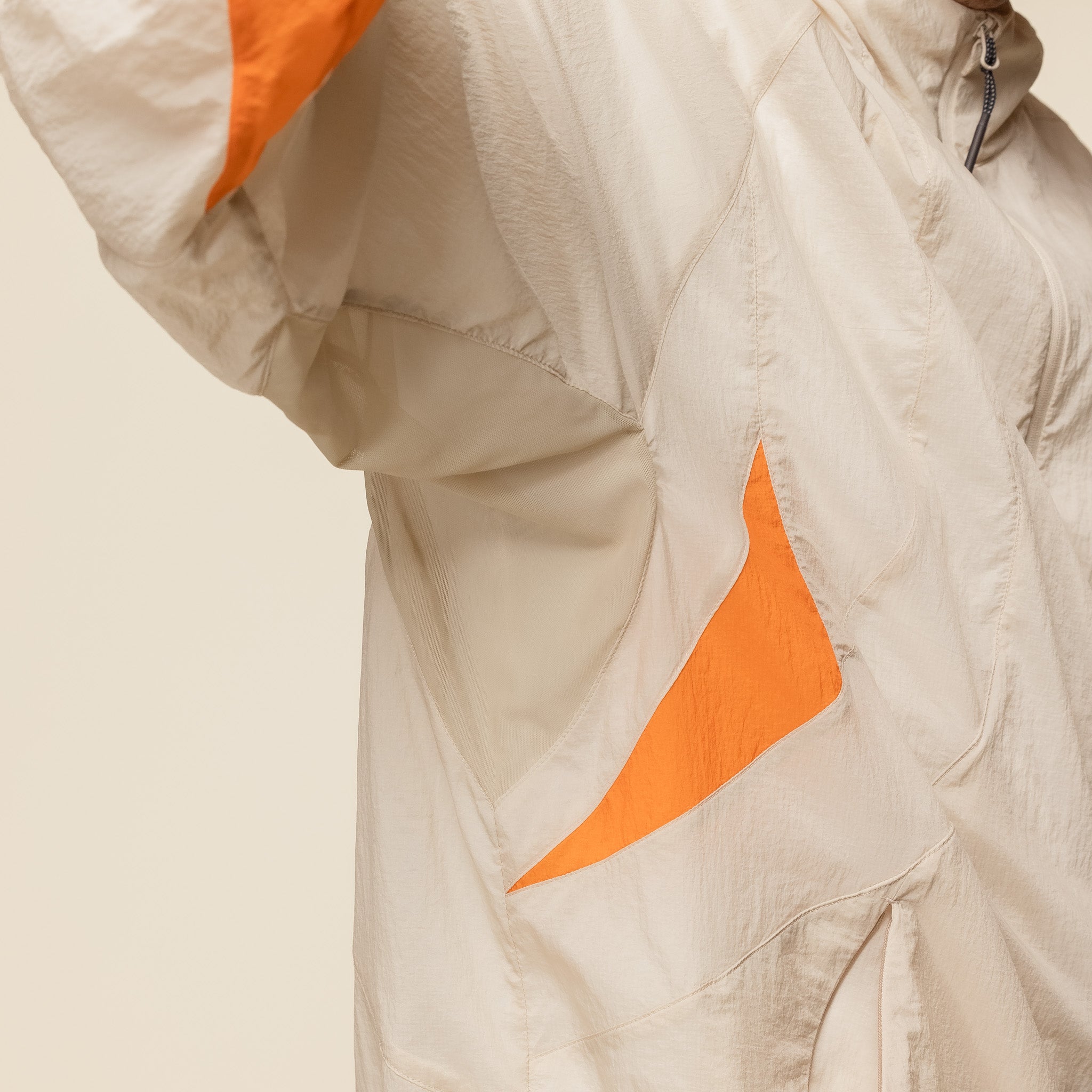 NINEpointNINE x LI-NING - Transparent Jacket - Off White "ninepointnine stockists" "ninepointnine li-ning collab"