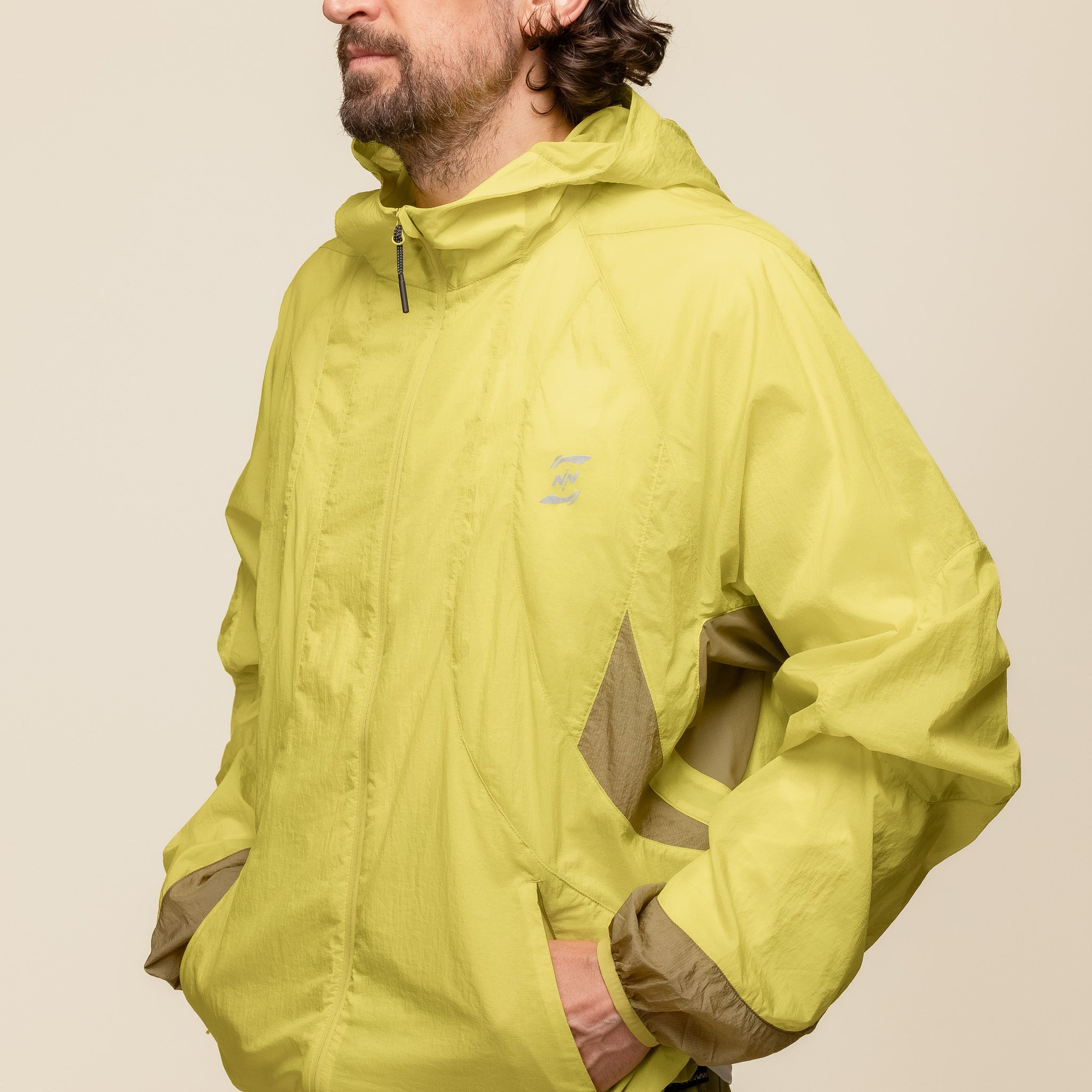 NINEpointNINE x LI-NING - Transparent Jacket - Yellow "ninepointnine stockists" "ninepointnine li-ning collab"