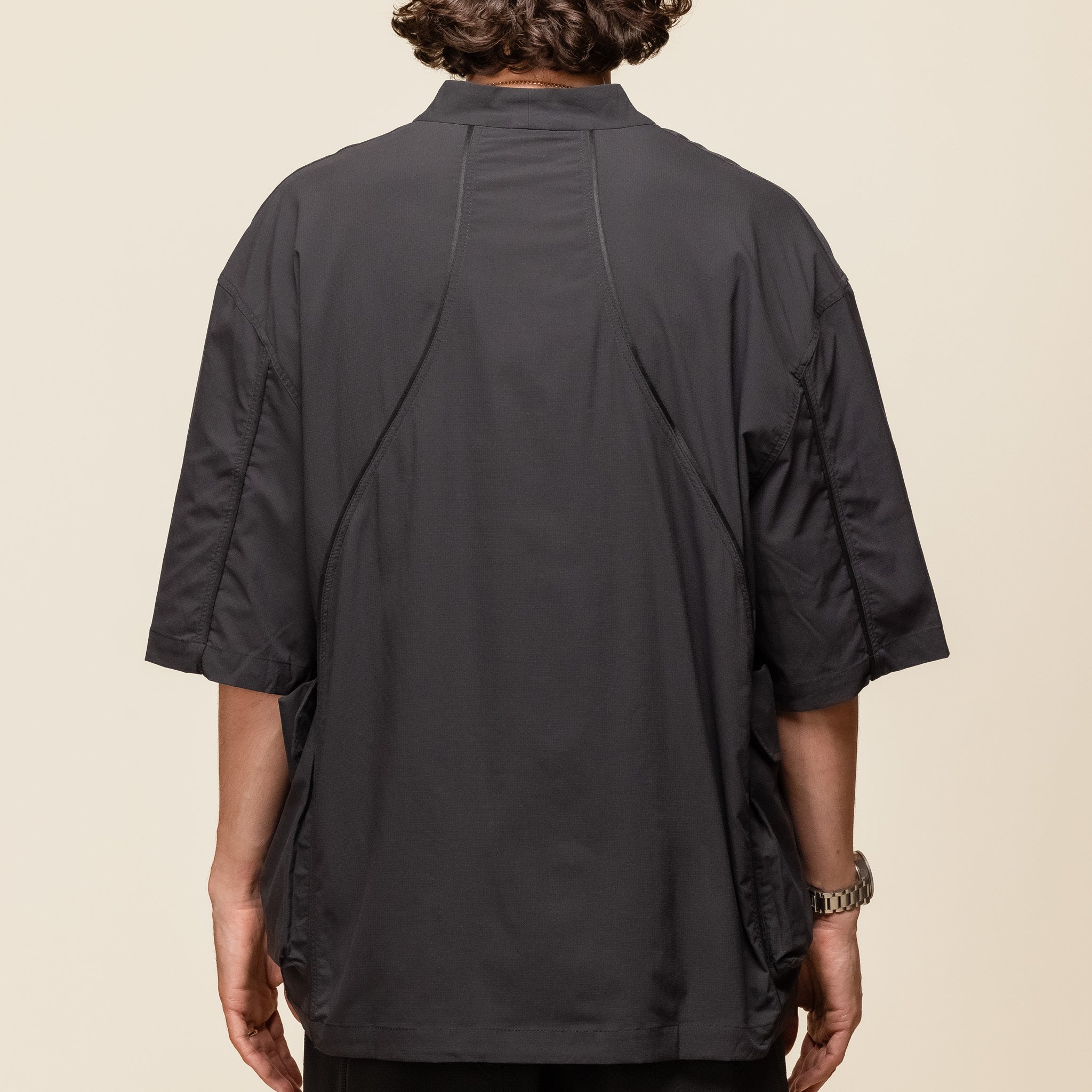 Oqliq - Poncho Samue Over Shirt - Black "oqliq stockists" "oqliq clothing" "oqliq Taiwan"