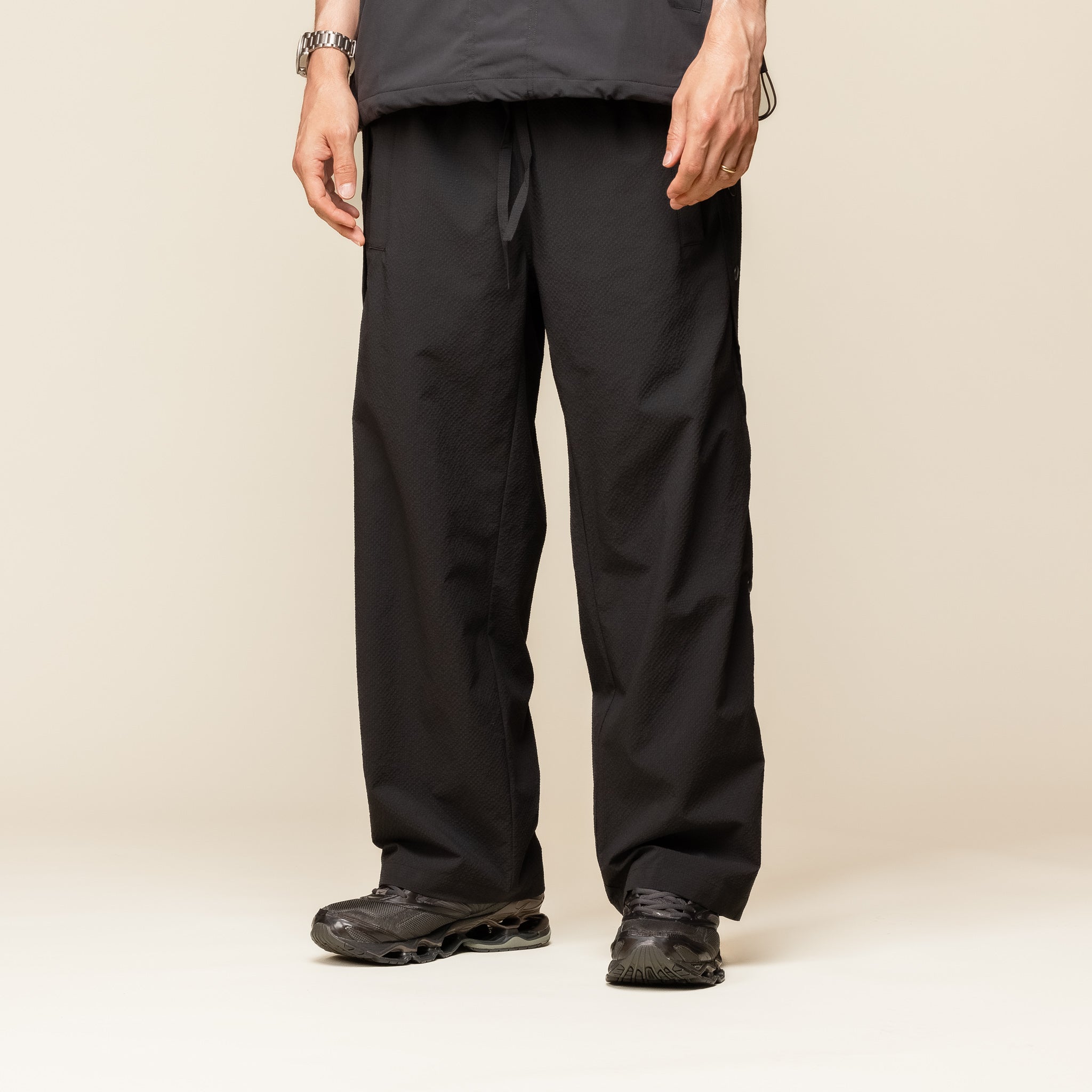 OqLiq - Tai Chi Line Tearaway Pants - Black "oqliq Taiwan" "oqliq clothing" "oqliq stockist"