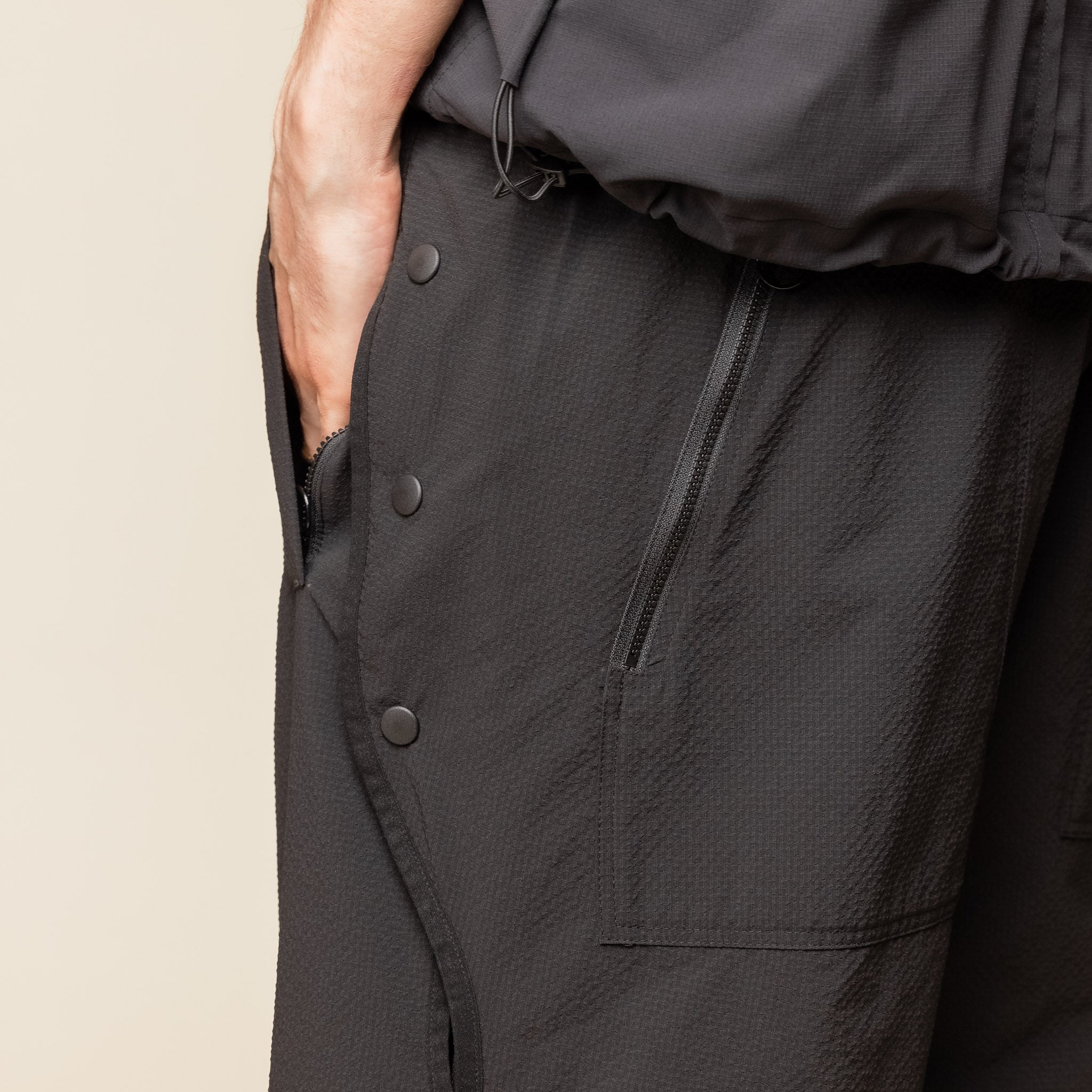 OqLiq - Tai Chi Line Tearaway Pants - Black "oqliq Taiwan" "oqliq clothing" "oqliq stockist"