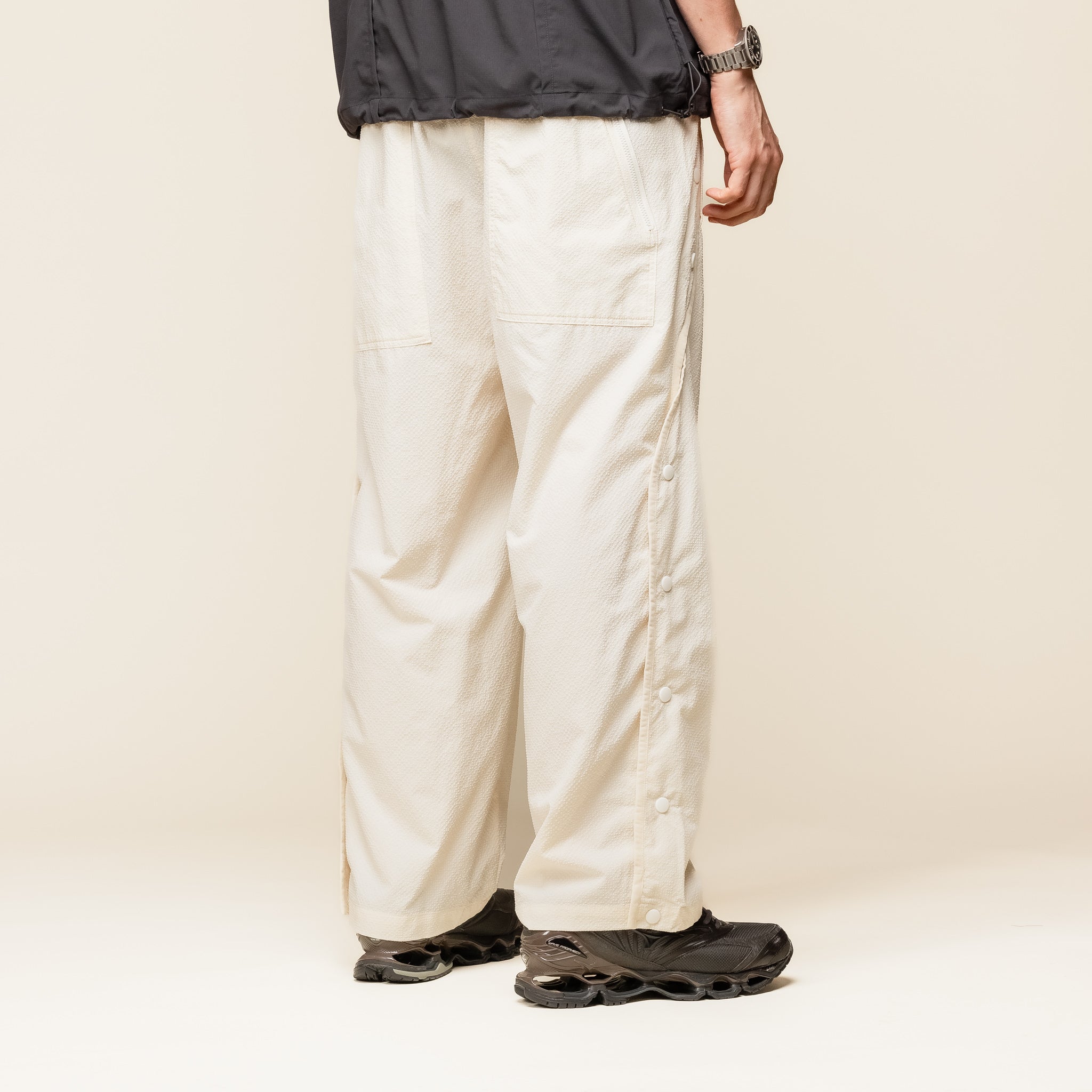 OqLiq - Tai Chi Line Tearaway Pants - Ivory "oqliq Taiwan" "oqliq clothing" "oqliq stockist"