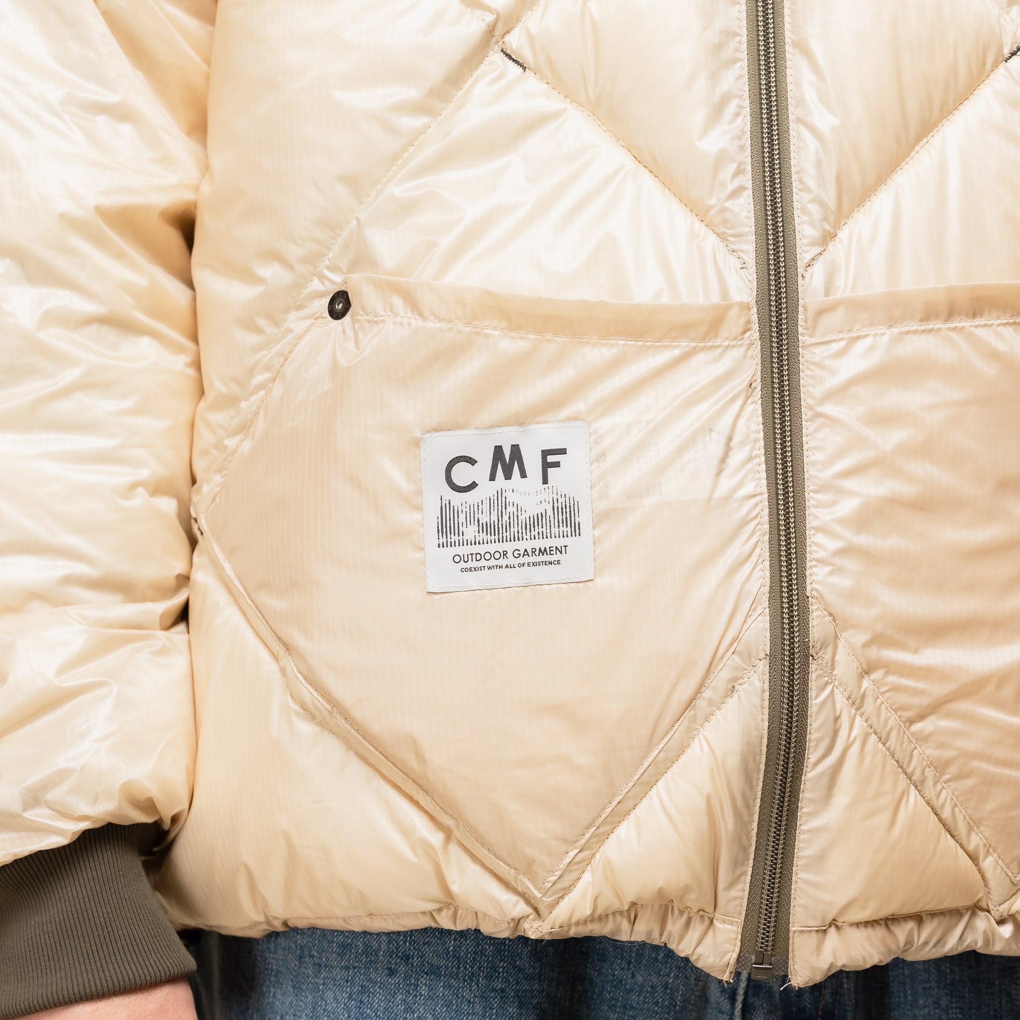 CMF Comfy Outdoor Garment x TTOO - Classic Diamond Down Jacket - Military Green x Beige
