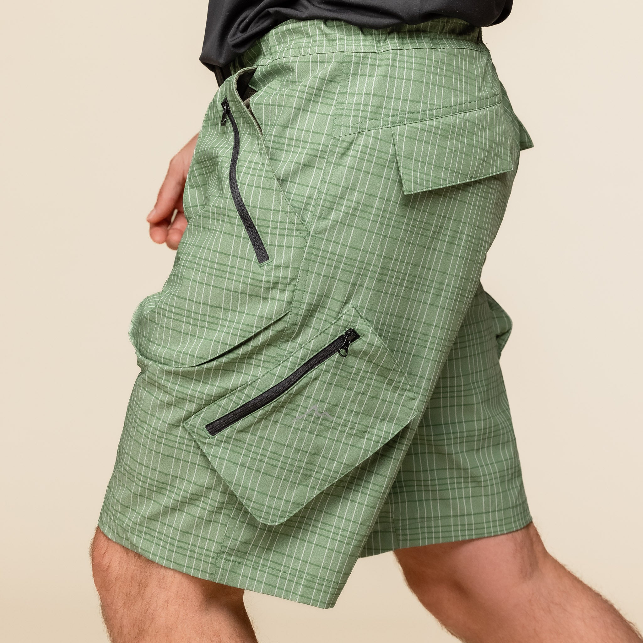 CAYL "Climb As You Love" - Check Stretch Shorts - Green