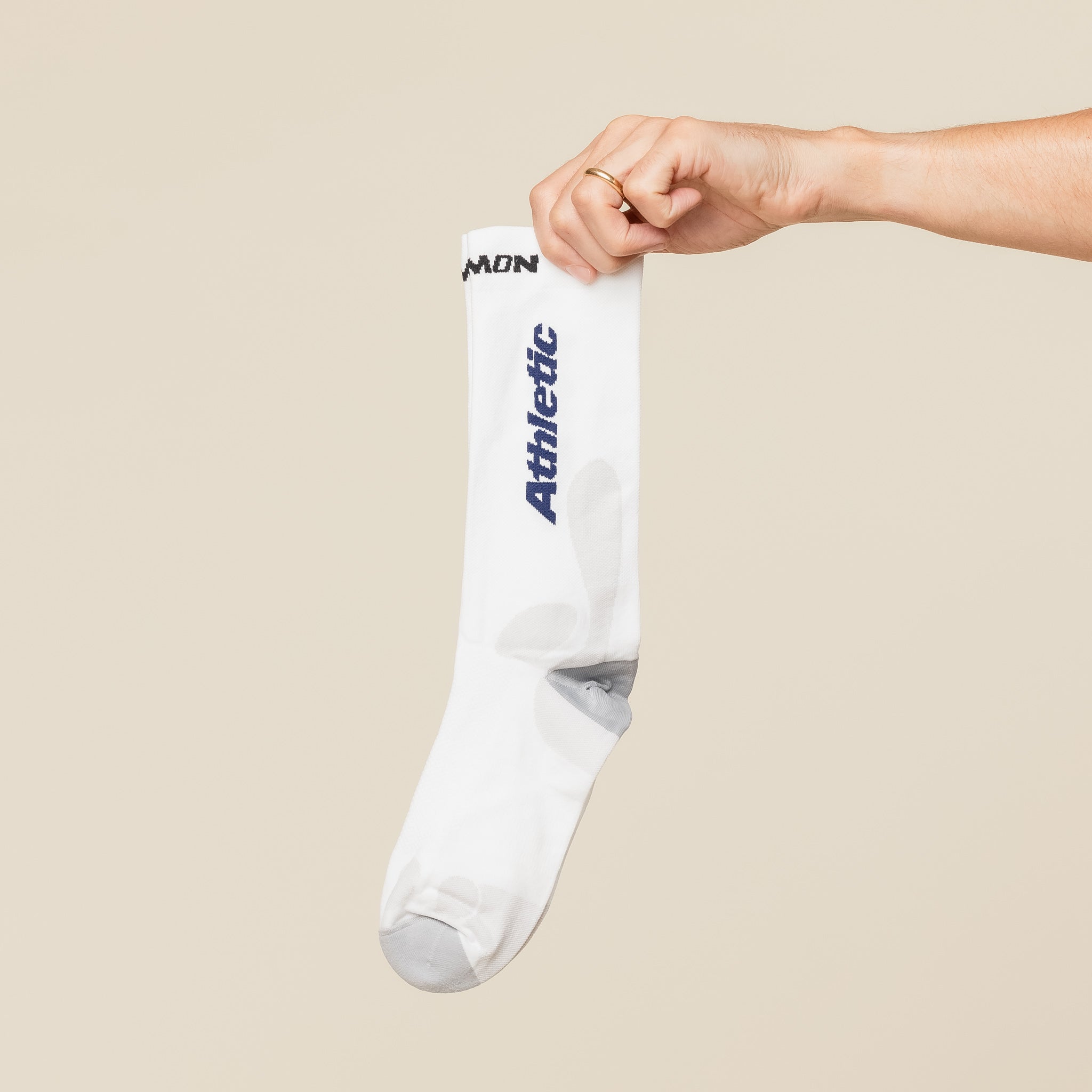 Salomon x Mental Athletic - Mental Athletic Crew Sock - White / Lunar Rock / Blue Depths