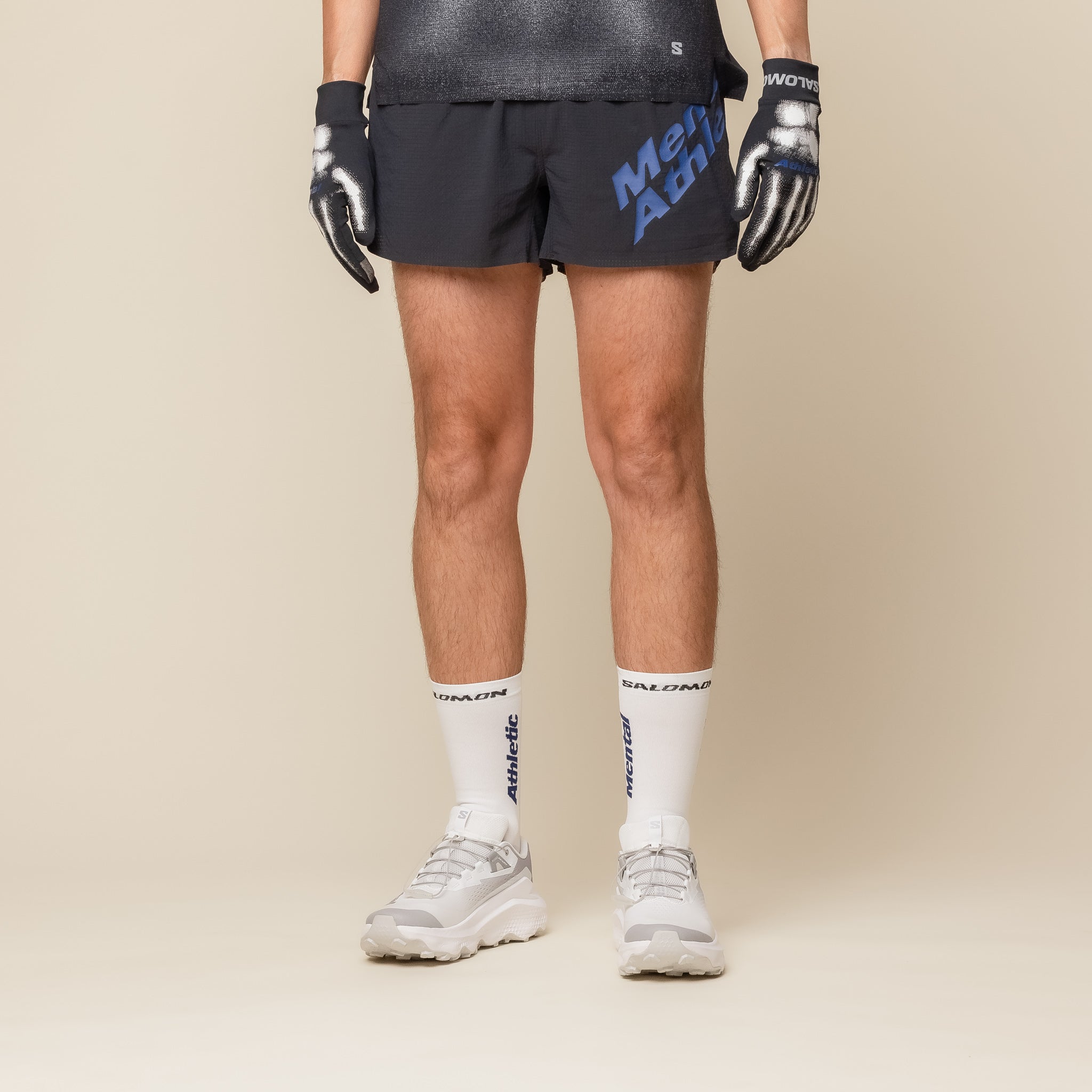 Salomon x Mental Athletic - Mental Athletic Run Shorts - Deep Black