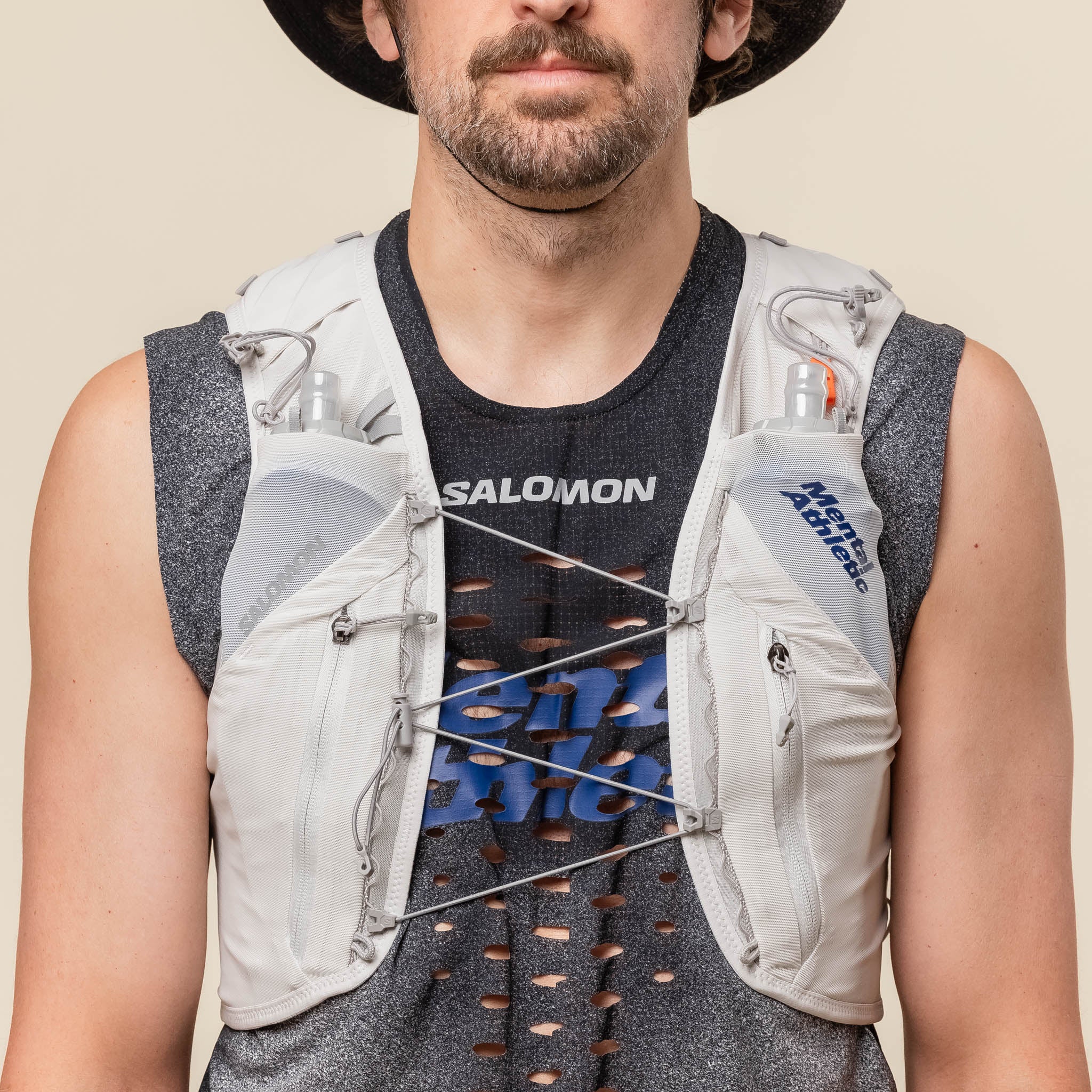 Salomon x Mental Athletic - ADV Skin 12 Mental Athletic Running Vest - Lunar Rock / White / Alloy