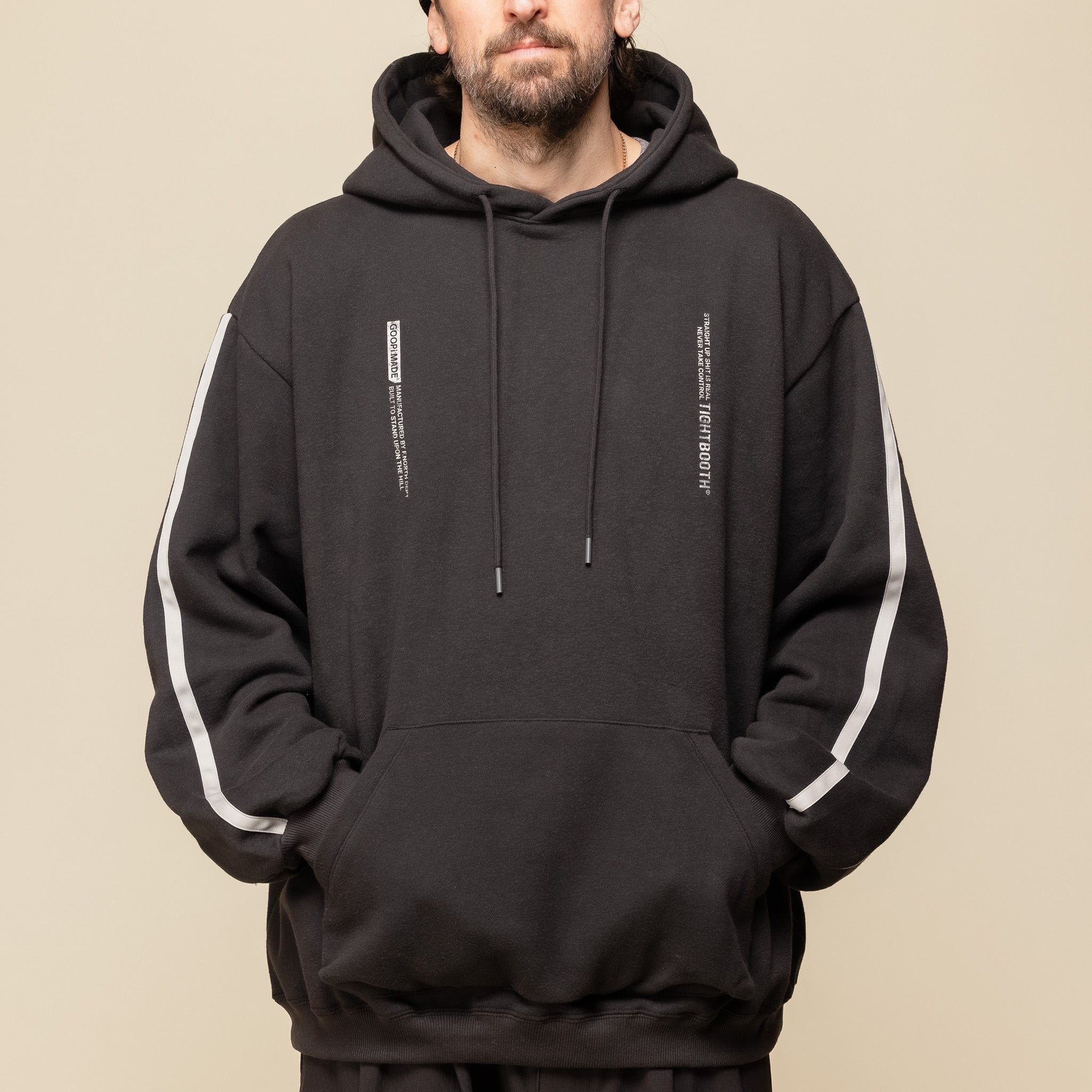 GOOPiMADE® x TIGHTBOOTH “GMT-01H” - Double Logo Hoodie - Shadow 