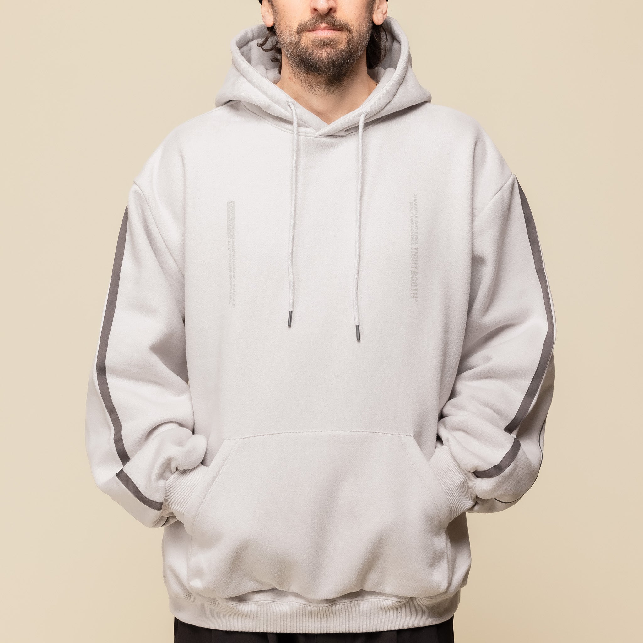 GOOPiMADE® x TIGHTBOOTH “GMT-01H” - Double Logo Hoodie - Grey "goopimade stockists" "goopimade sale" "goopi" "goopi pants" "goopi trousers"