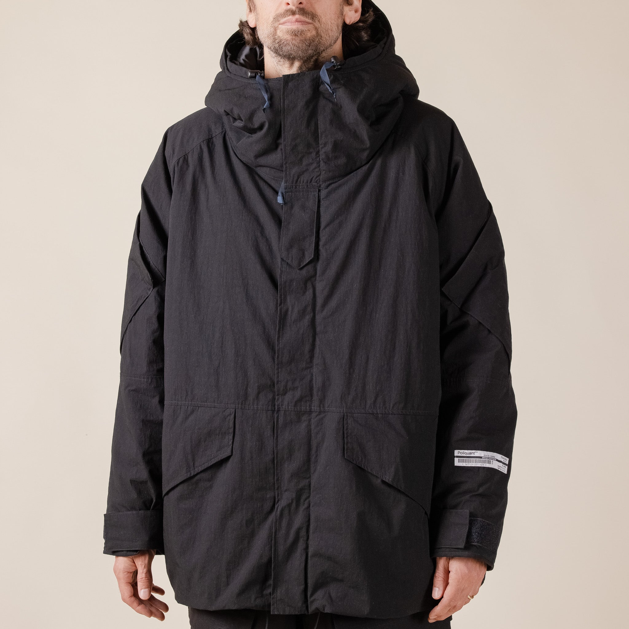 Poliquant - E.C.W.C.S. Hooded Field Jacket - Black "poliquant stockists" "poliquant japan" "poliquant usa"