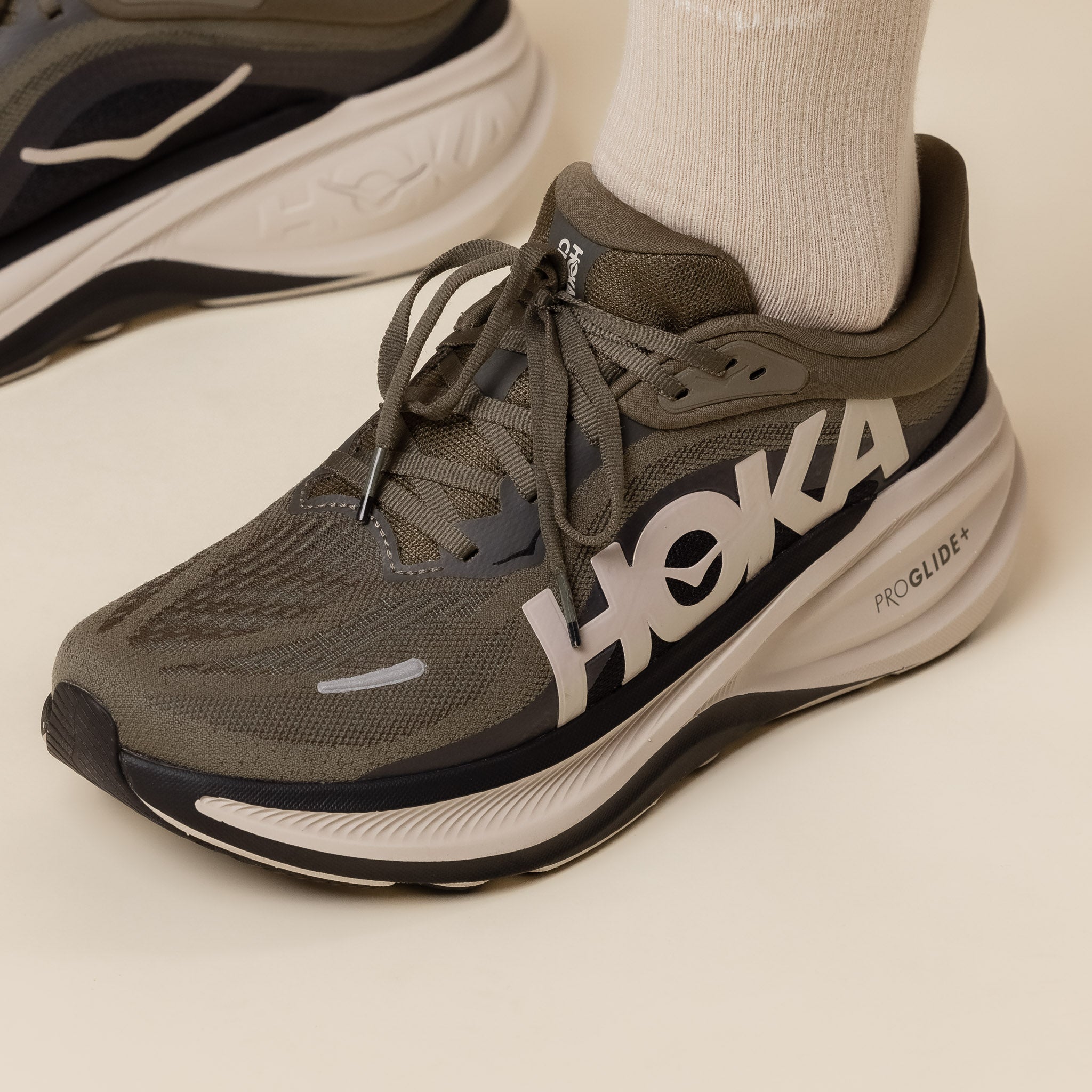HOKA - Women's Clifton Pro - Antique Olive/River Rock Grey