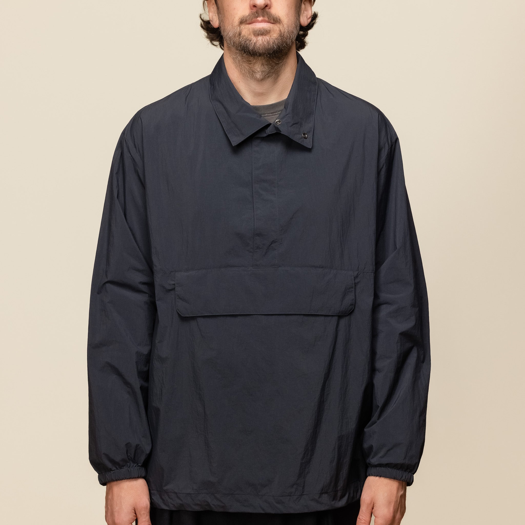 Still by Hand - Nylon Pullover Anorak Jacket - Black BL07243