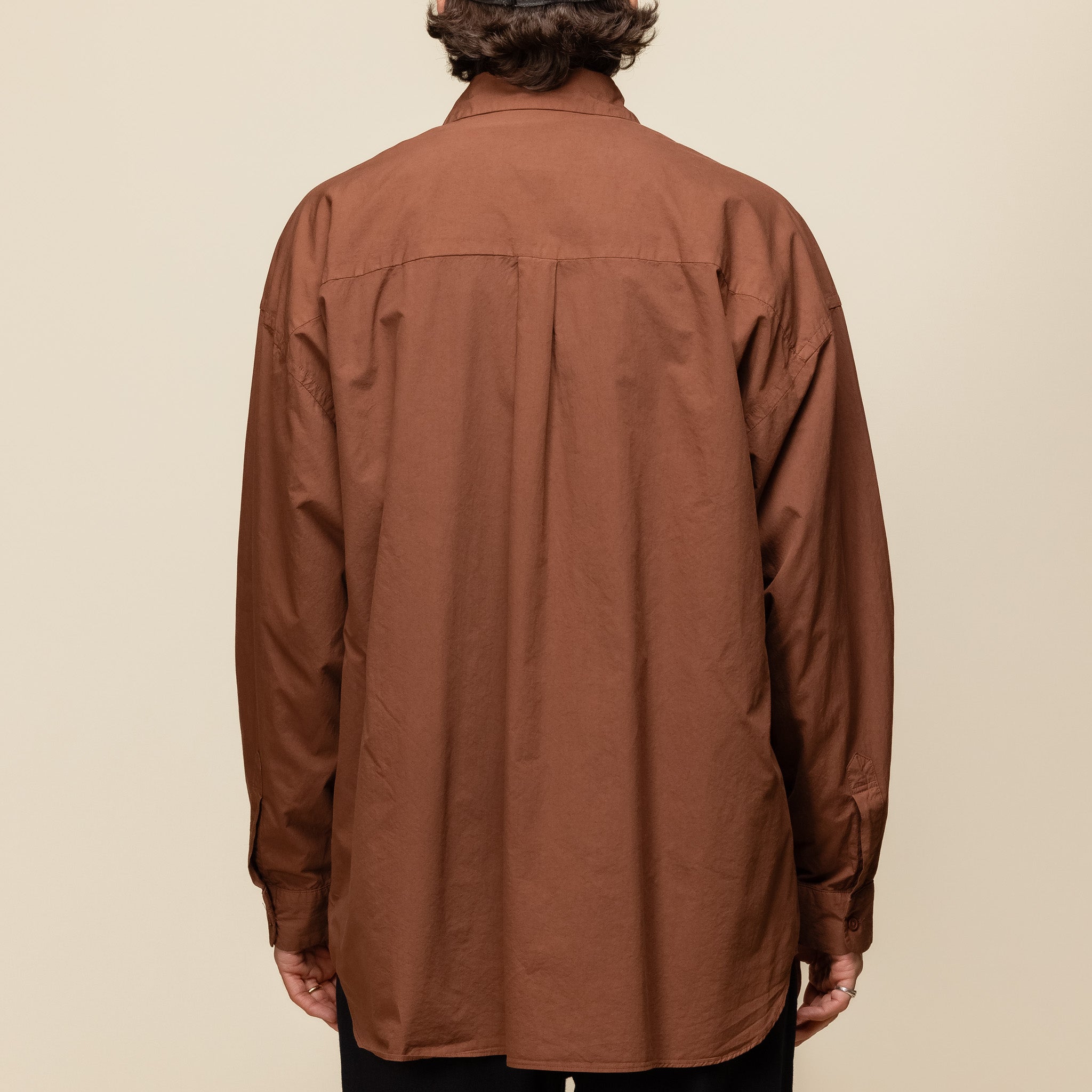 Still by Hand - Garment Dyed Overshirt - Brick SH01243