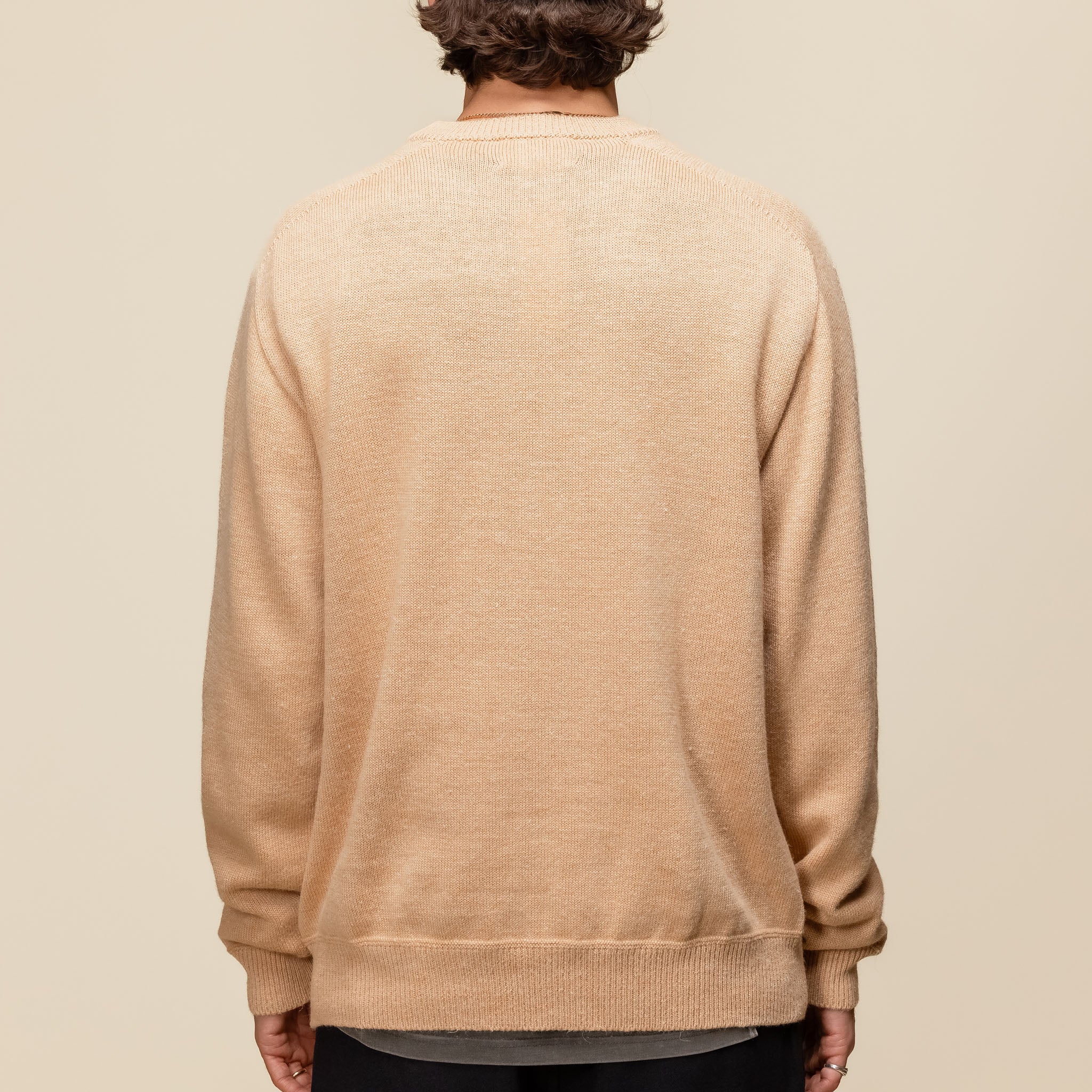 Still by Hand - Linen Mix Seamless Sweater - Pale Orange KN02243