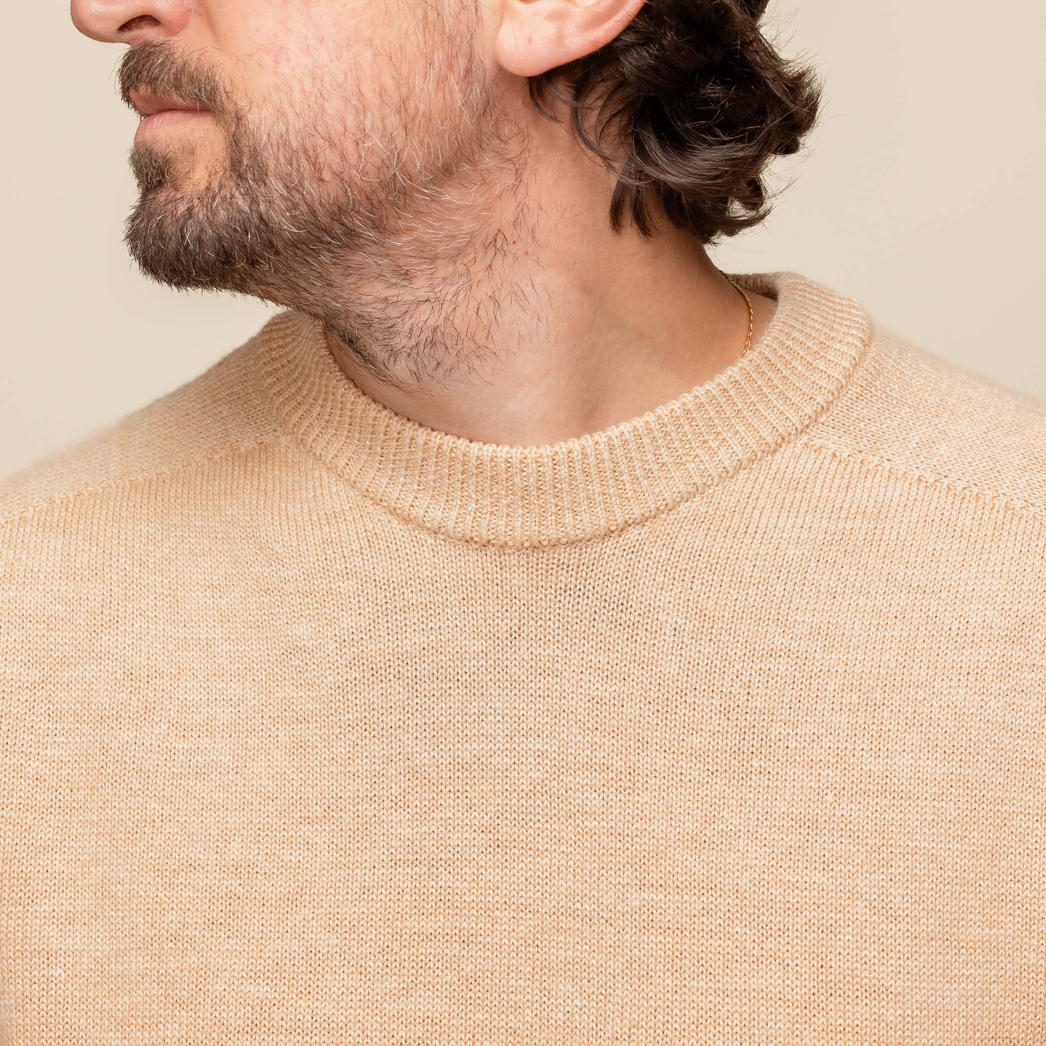 Still by Hand - Linen Mix Seamless Sweater - Pale Orange KN02243