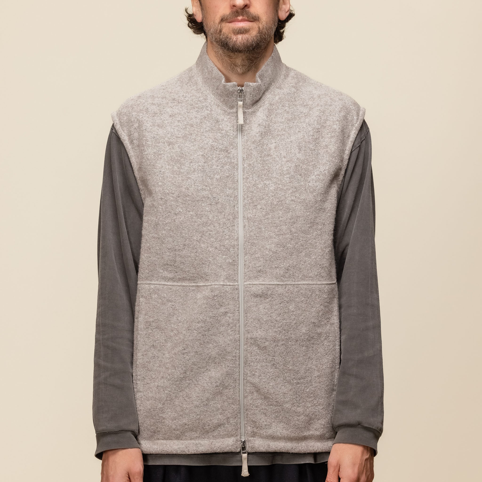 Still by Hand - Urban Fleece Vest Jacket - Taupe (Light Grey) VE02243