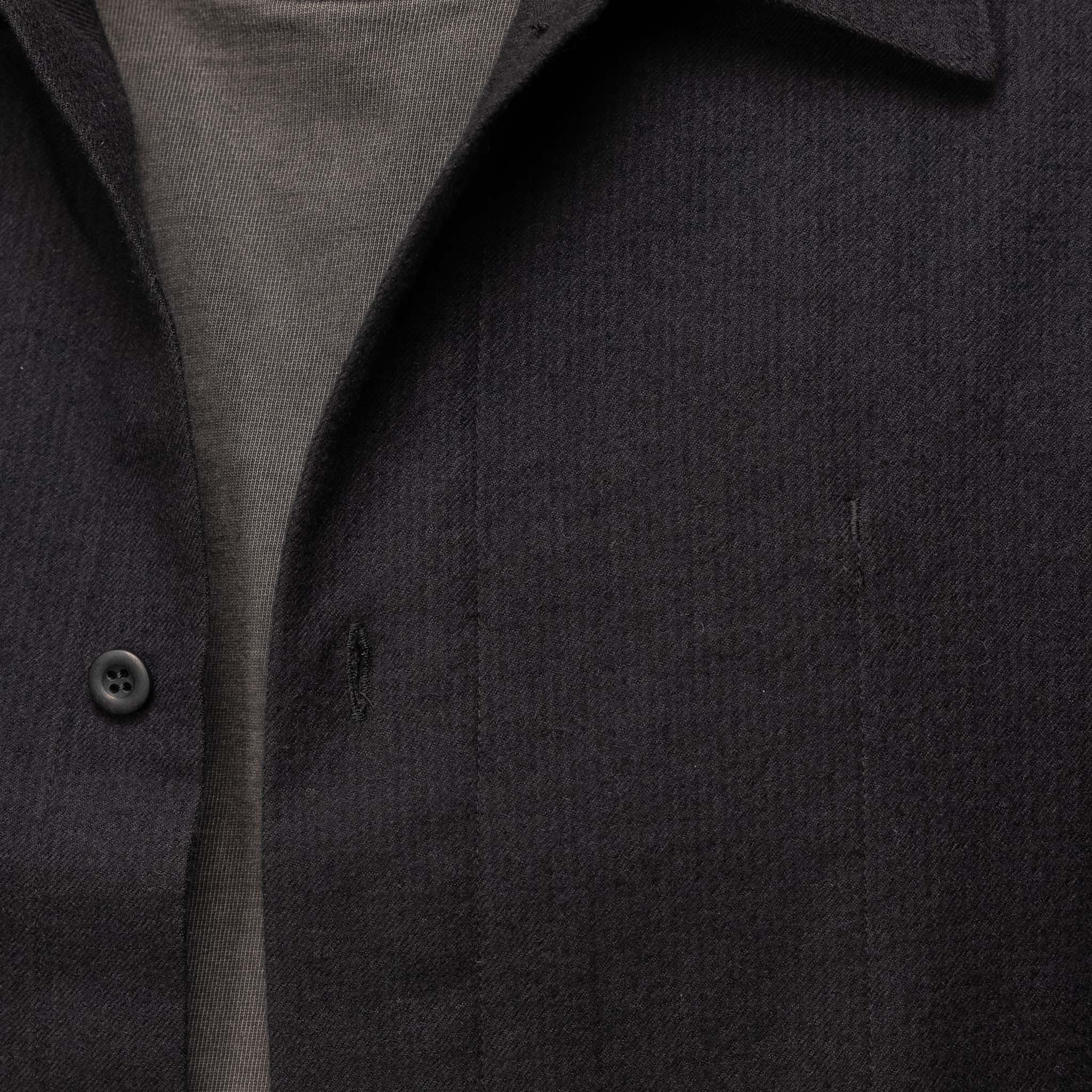 Still by Hand - Wool Mix Shirt Jacket - Navy Black BL09243