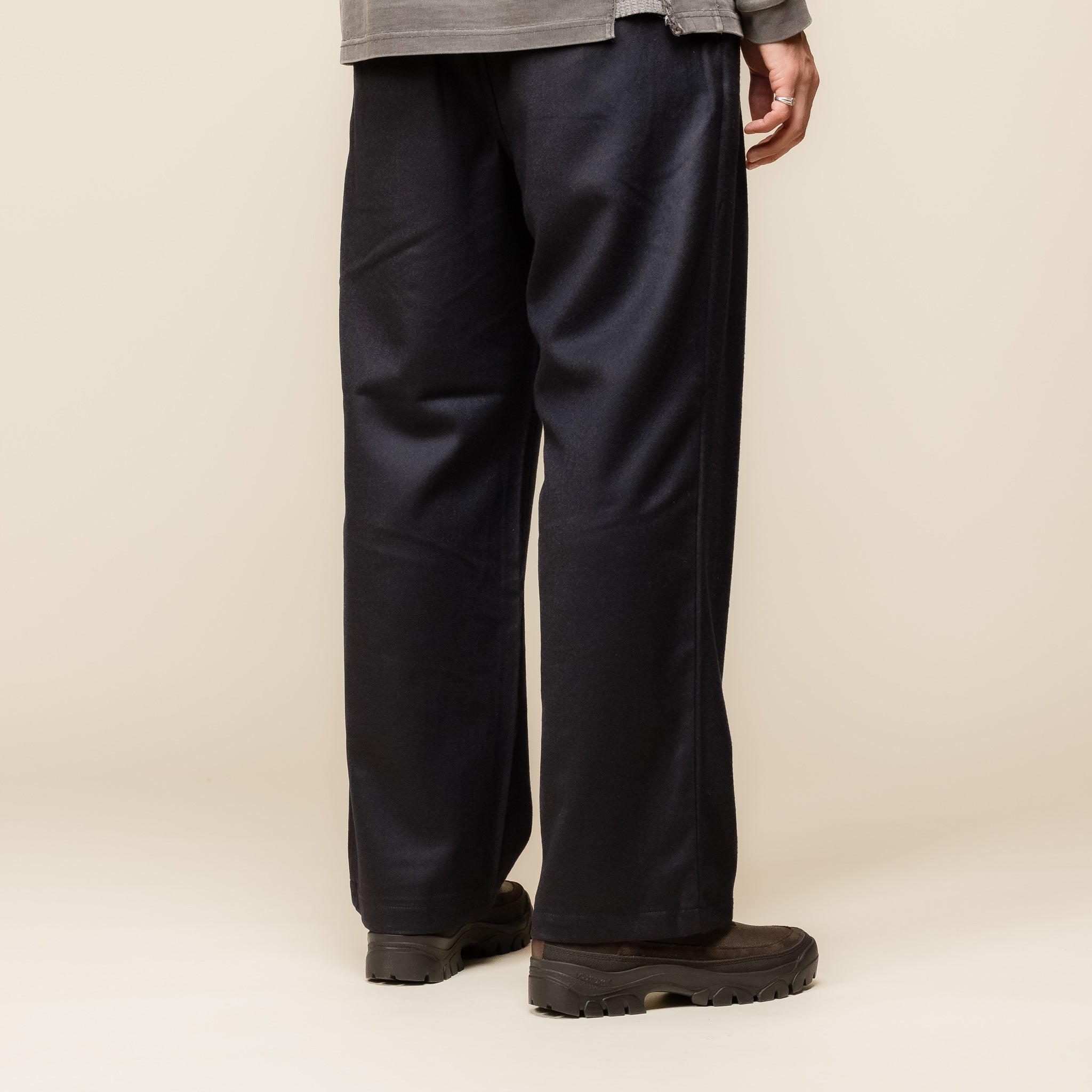 Still by Hand - Box Pleat Wool Pants - Navy PT07243 "still by hand uk stockist" "still by hand"