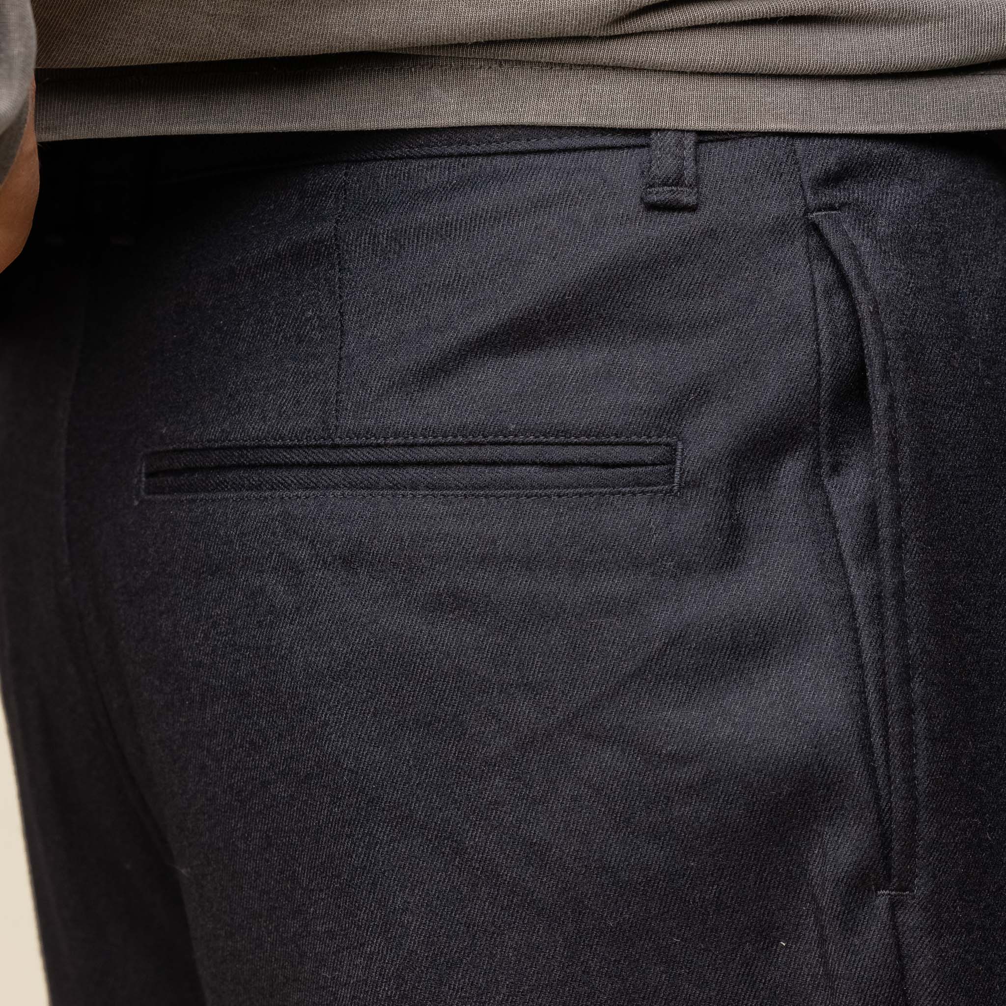 Still by Hand - Box Pleat Wool Pants - Navy PT07243 "still by hand uk stockist" "still by hand"