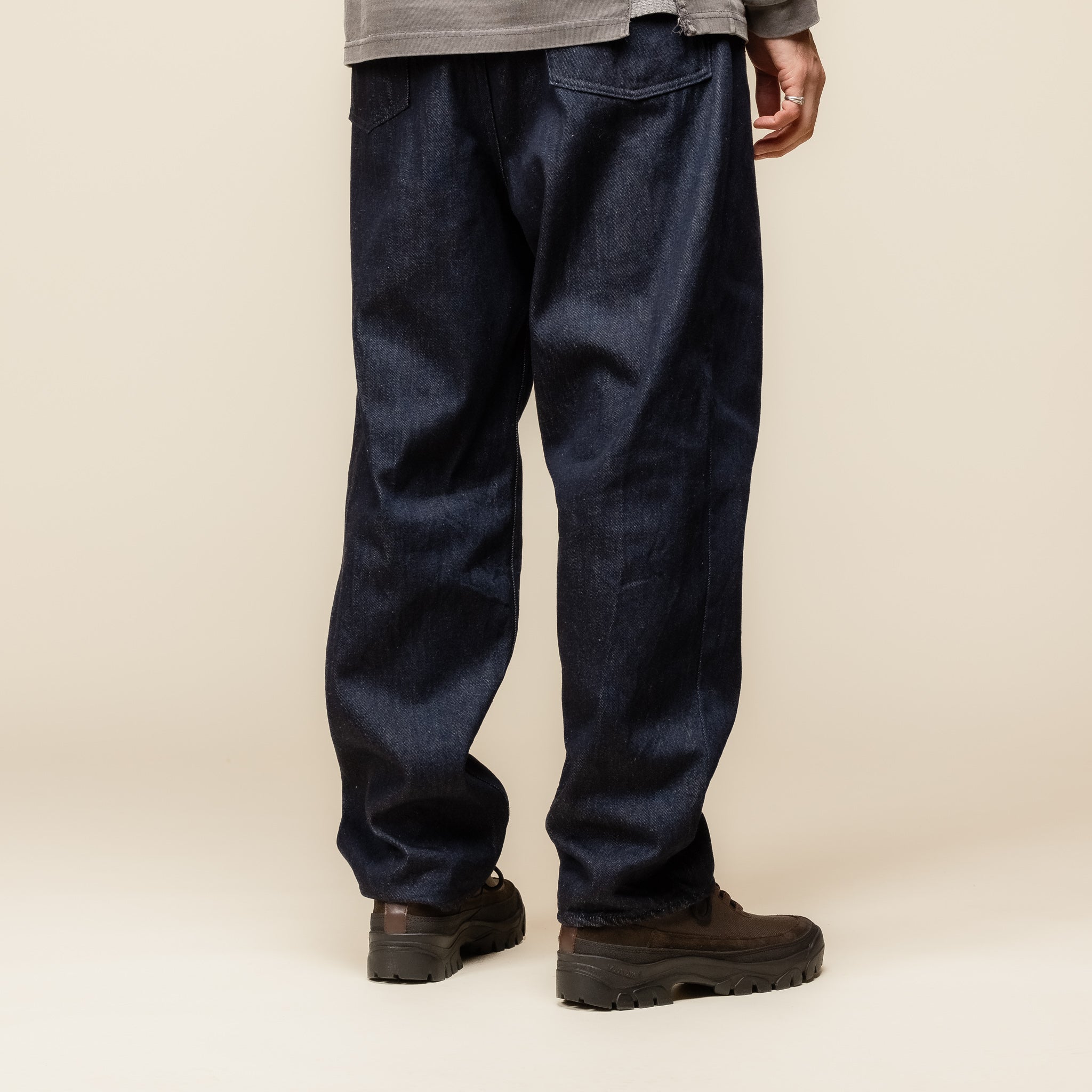 Still by Hand - Denim Deep Tuck Pants - Navy