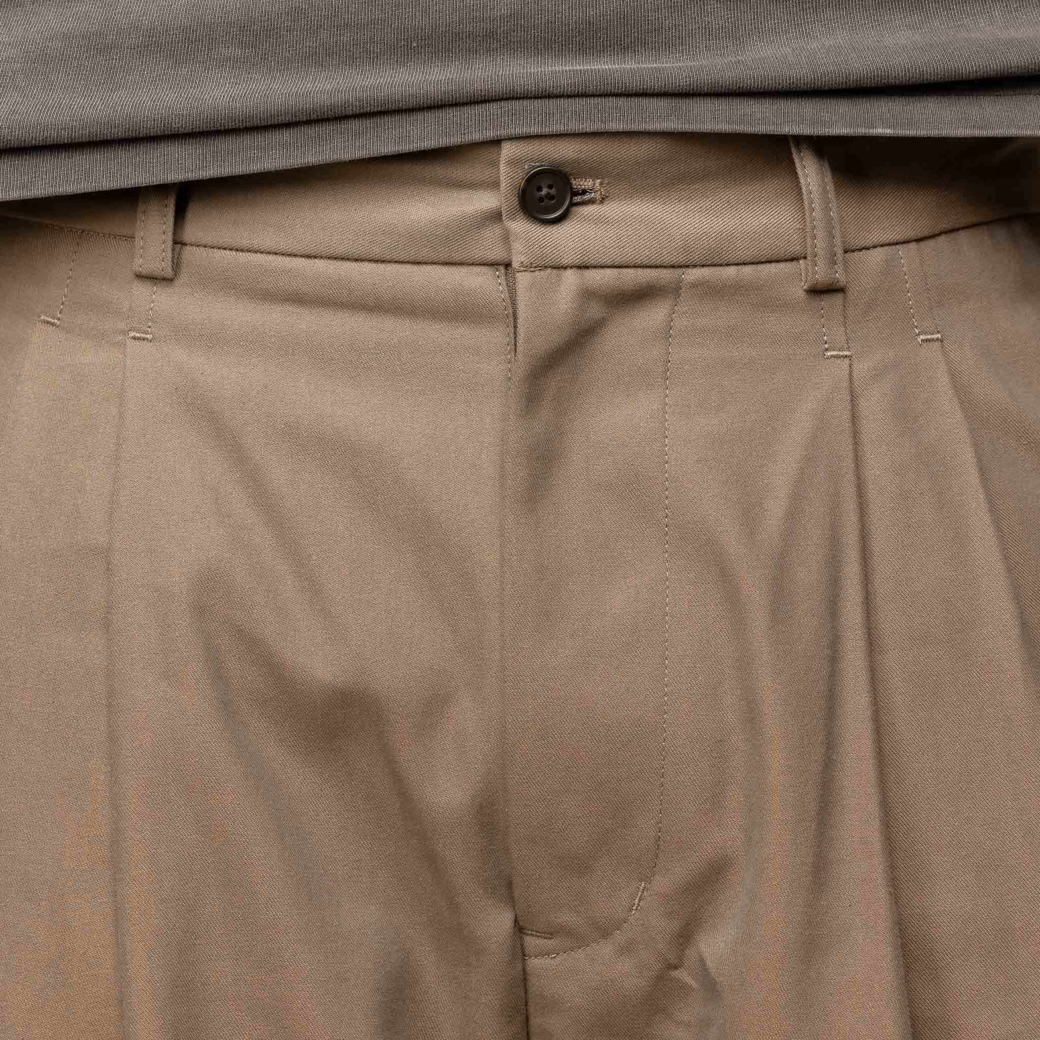 Still by Hand - Deep Tuck Pressed Pants - Olive PT09243