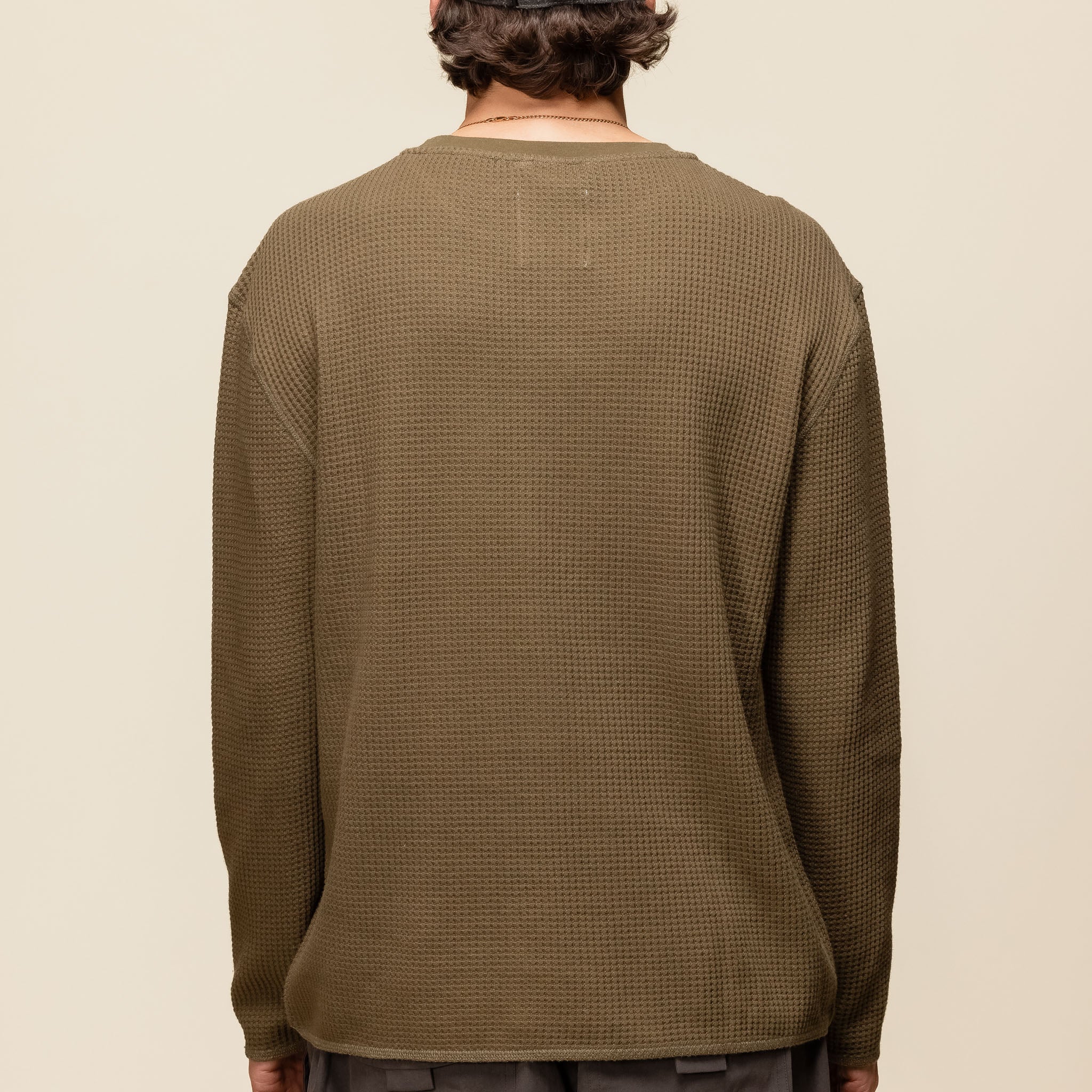 Satta - Waffle Long Sleeve T-Shirt - Dark Olive