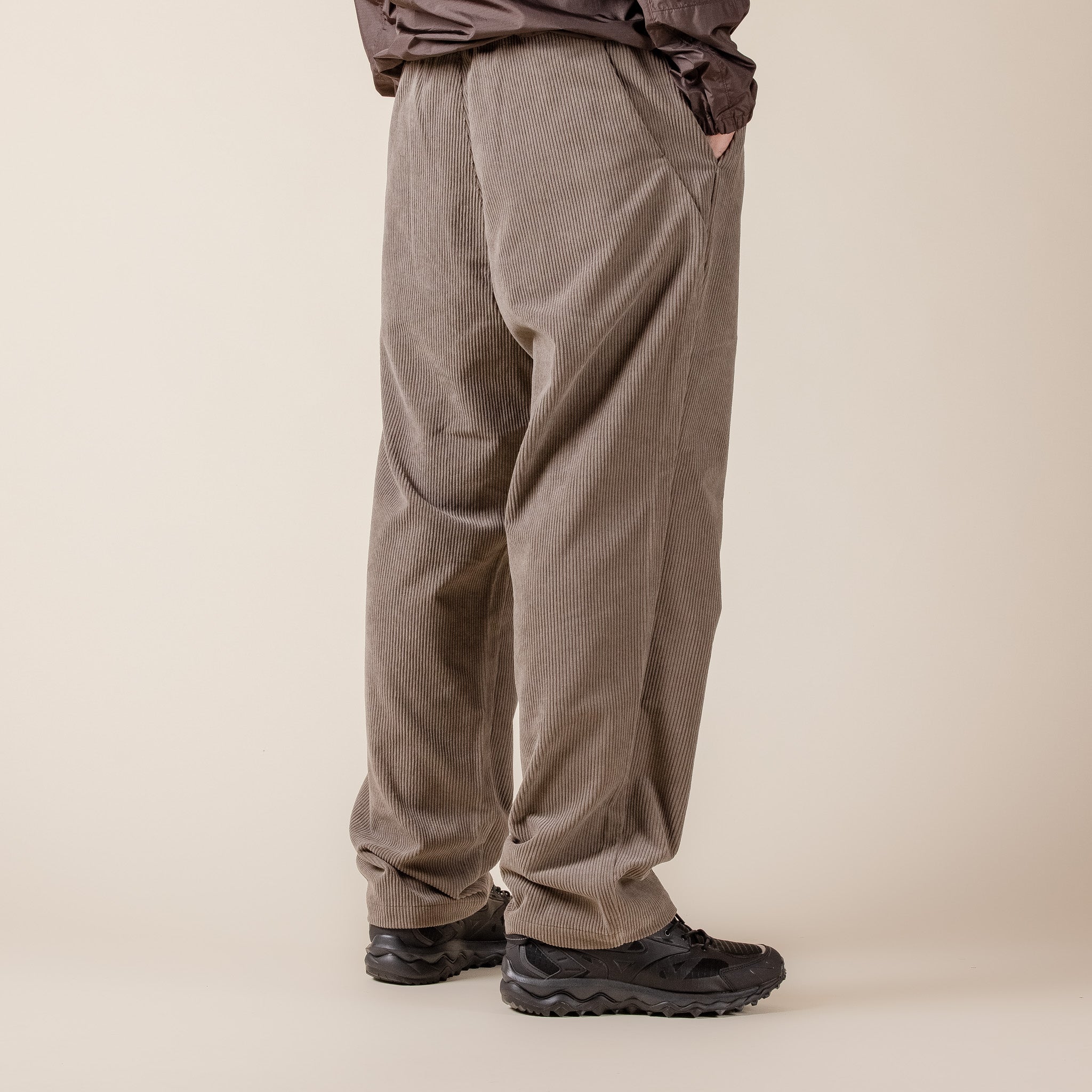 Goldwin - Fine Wale Cord Pants - Taupe Grey GL73353 "Goldwin stockists" "Goldwin pants" "Goldwin trousers"