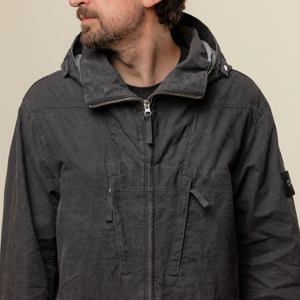 Stone Island - Tela Resinata No Seasons Hooded Jacket - Lead Grey