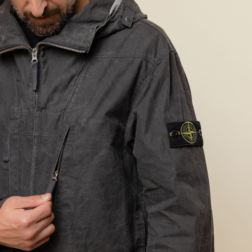 Stone Island - Tela Resinata No Seasons Hooded Jacket - Lead Grey