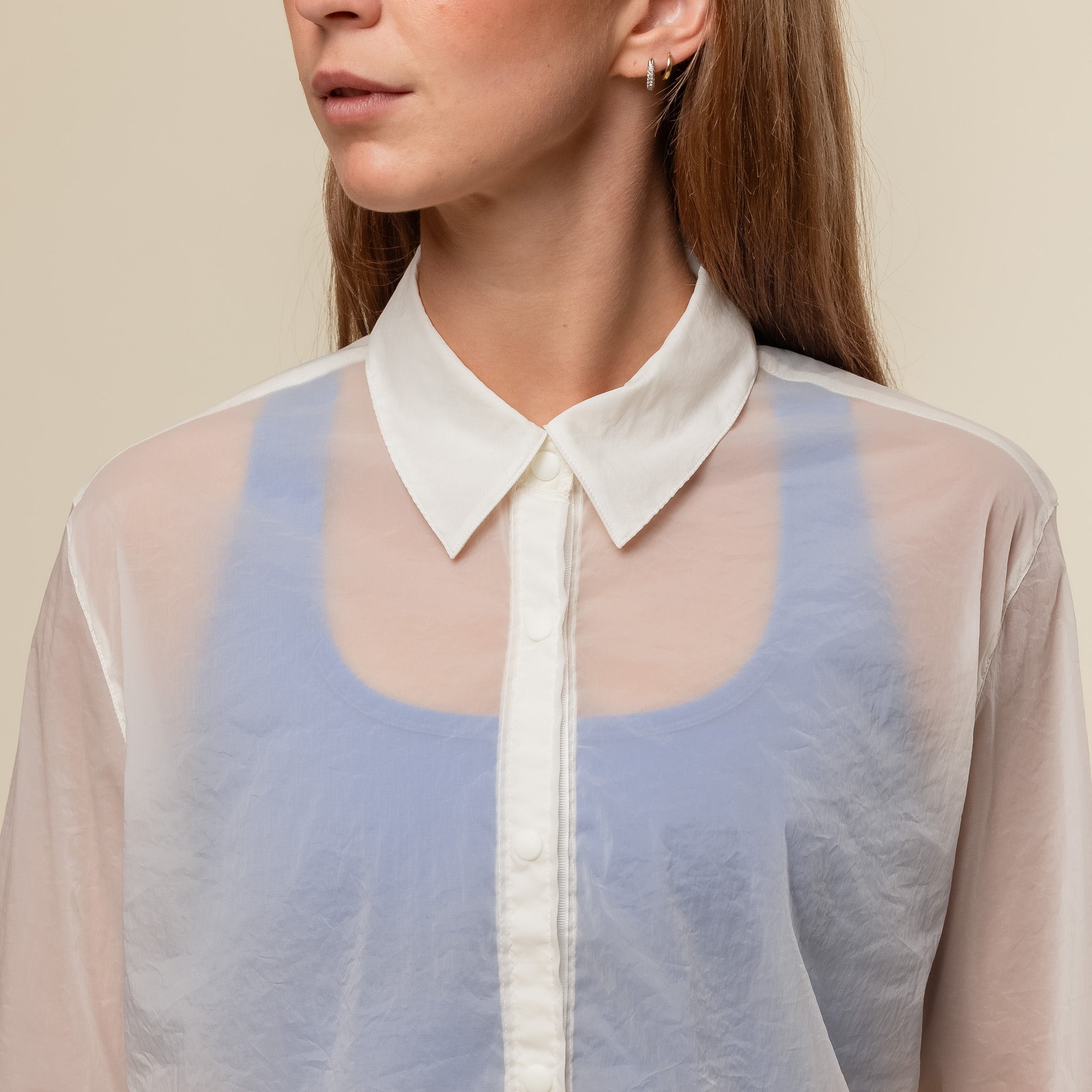 Literary Sport - Hana Nylon Button Up Shirt - White