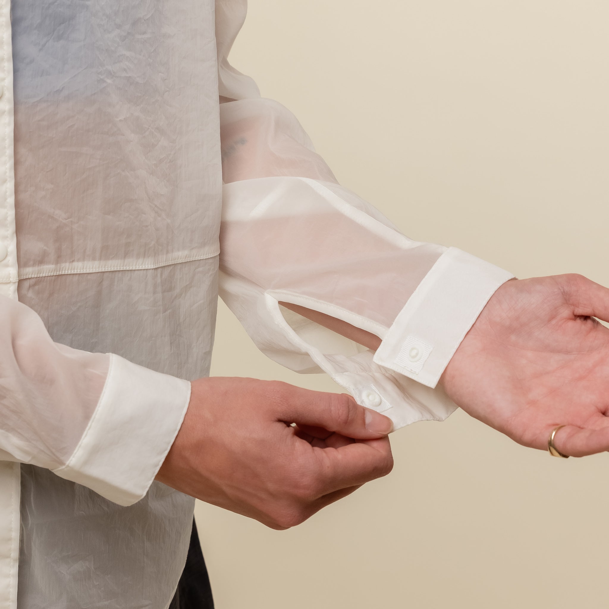 Literary Sport - Hana Nylon Button Up Shirt - White