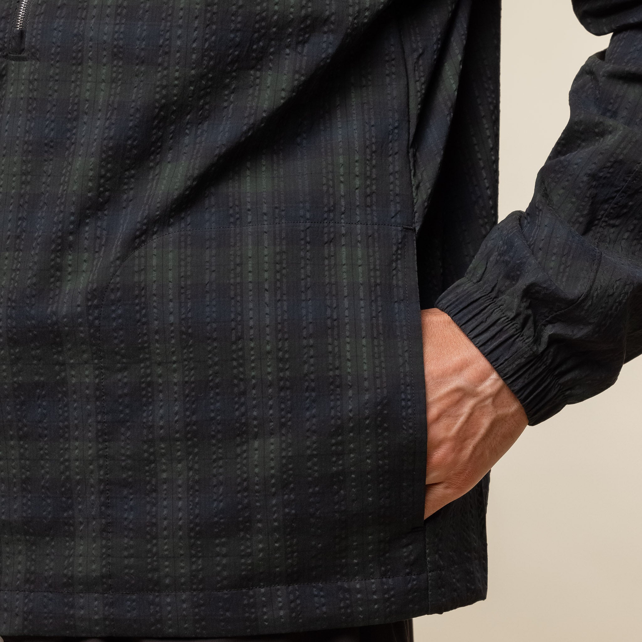 Literary Sport - Anton Half Zip - Green Blackwatch Tartan