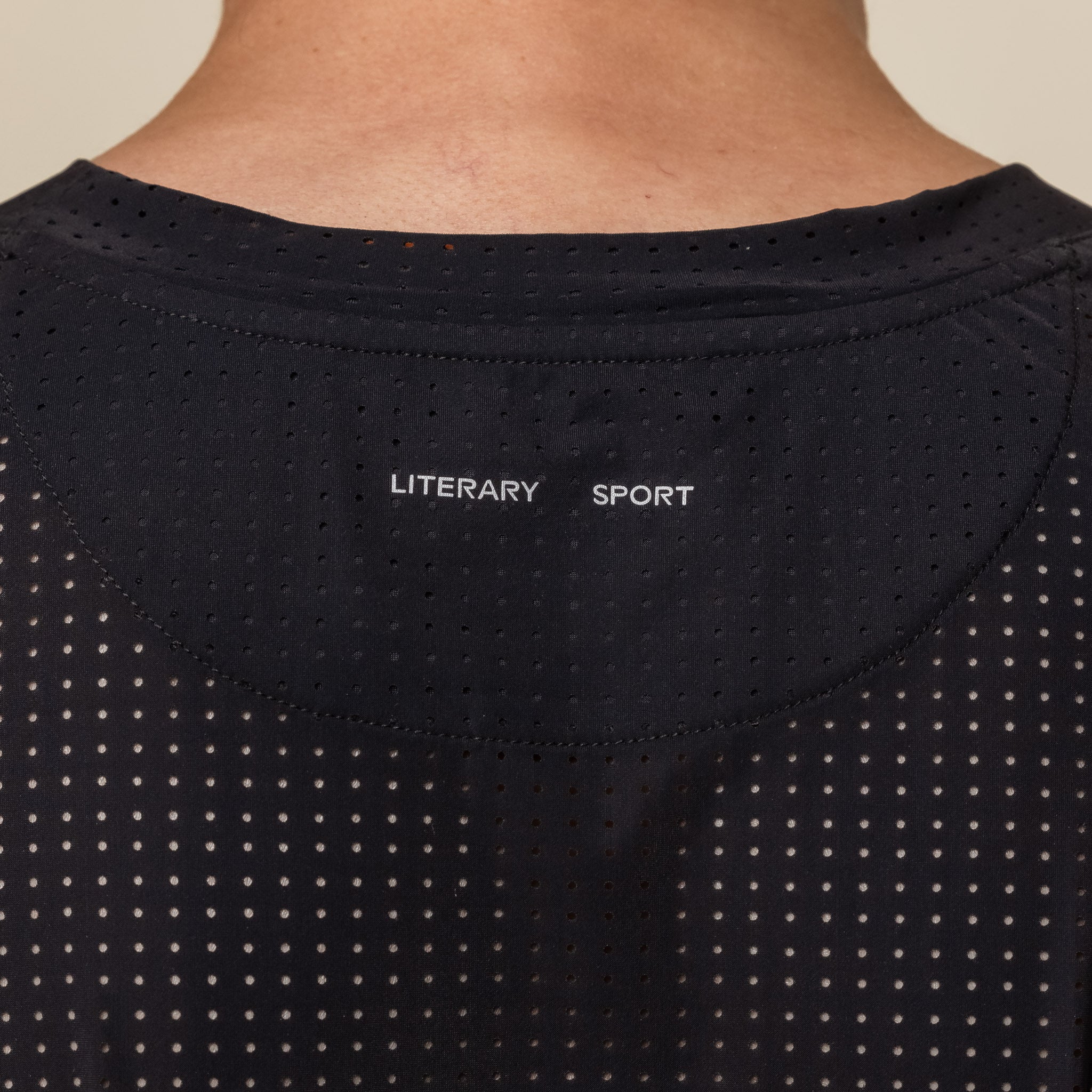Literary Sport - James Perforated Run T-Shirt - Black