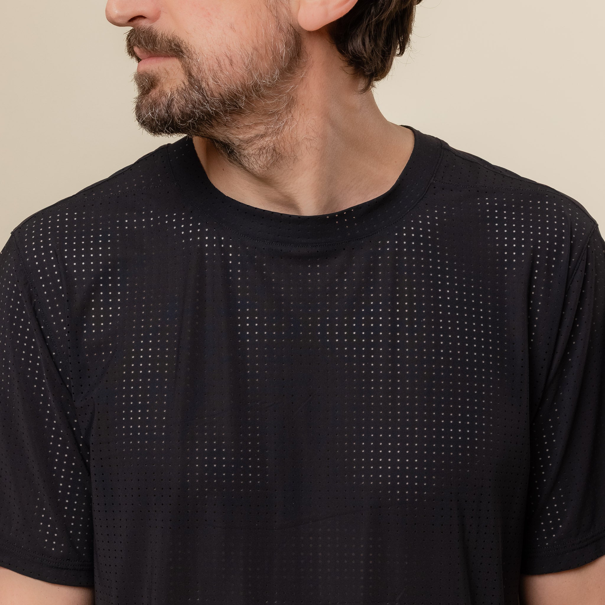 Literary Sport - James Perforated Run T-Shirt - Black