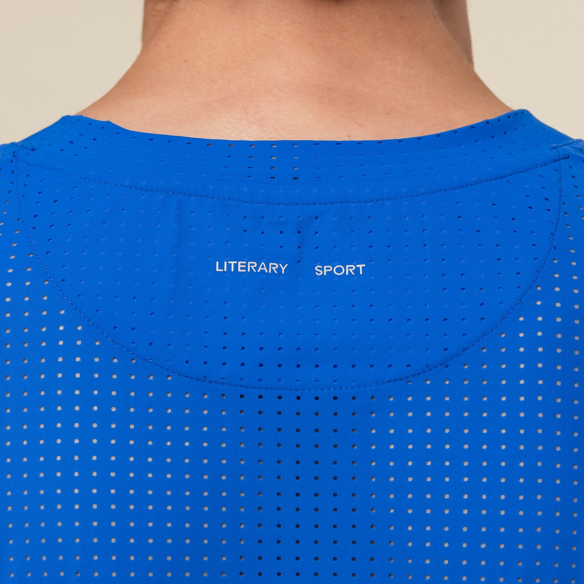 Literary Sport - James Perforated Run T-Shirt - Lapis Blue