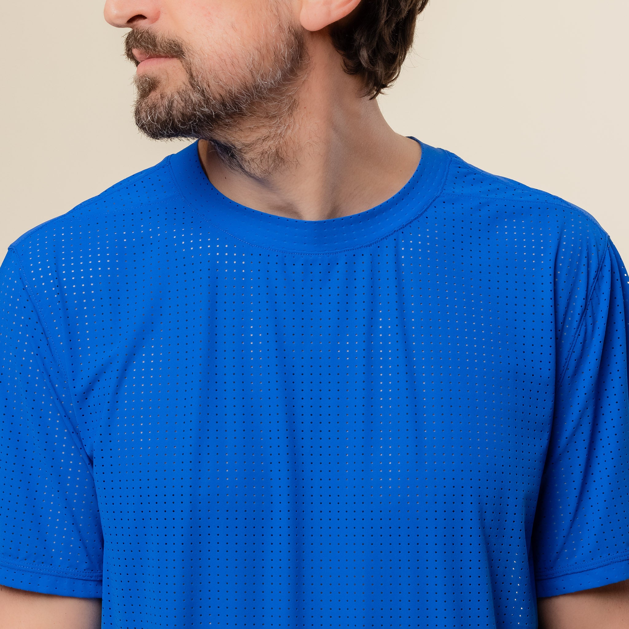 Literary Sport - James Perforated Run T-Shirt - Lapis Blue